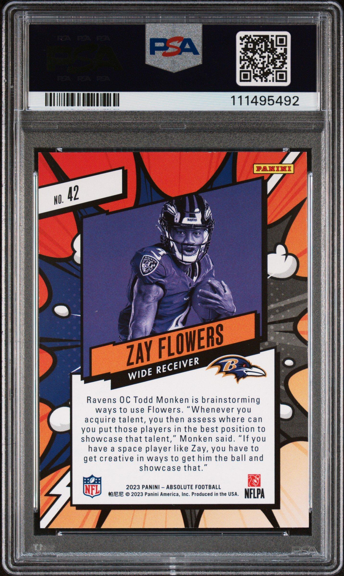 2023 Panini Absolute Explosive 42 Zay Flowers PSA 10