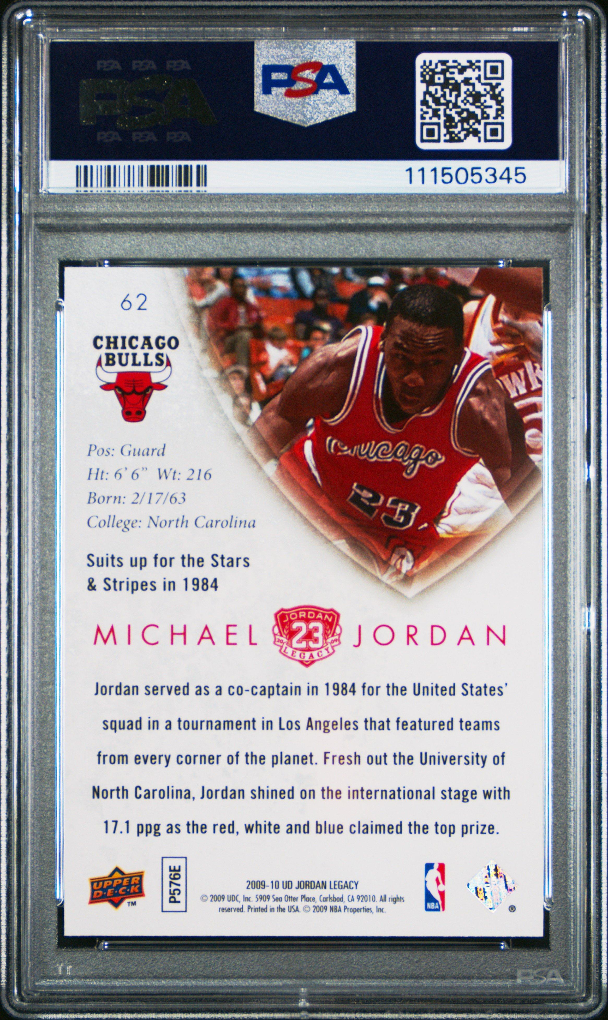 その他 jordan psa10 2009 Upper Deck Jordan Legacy Gold 62 Michael Jordan PSA 10 Graded