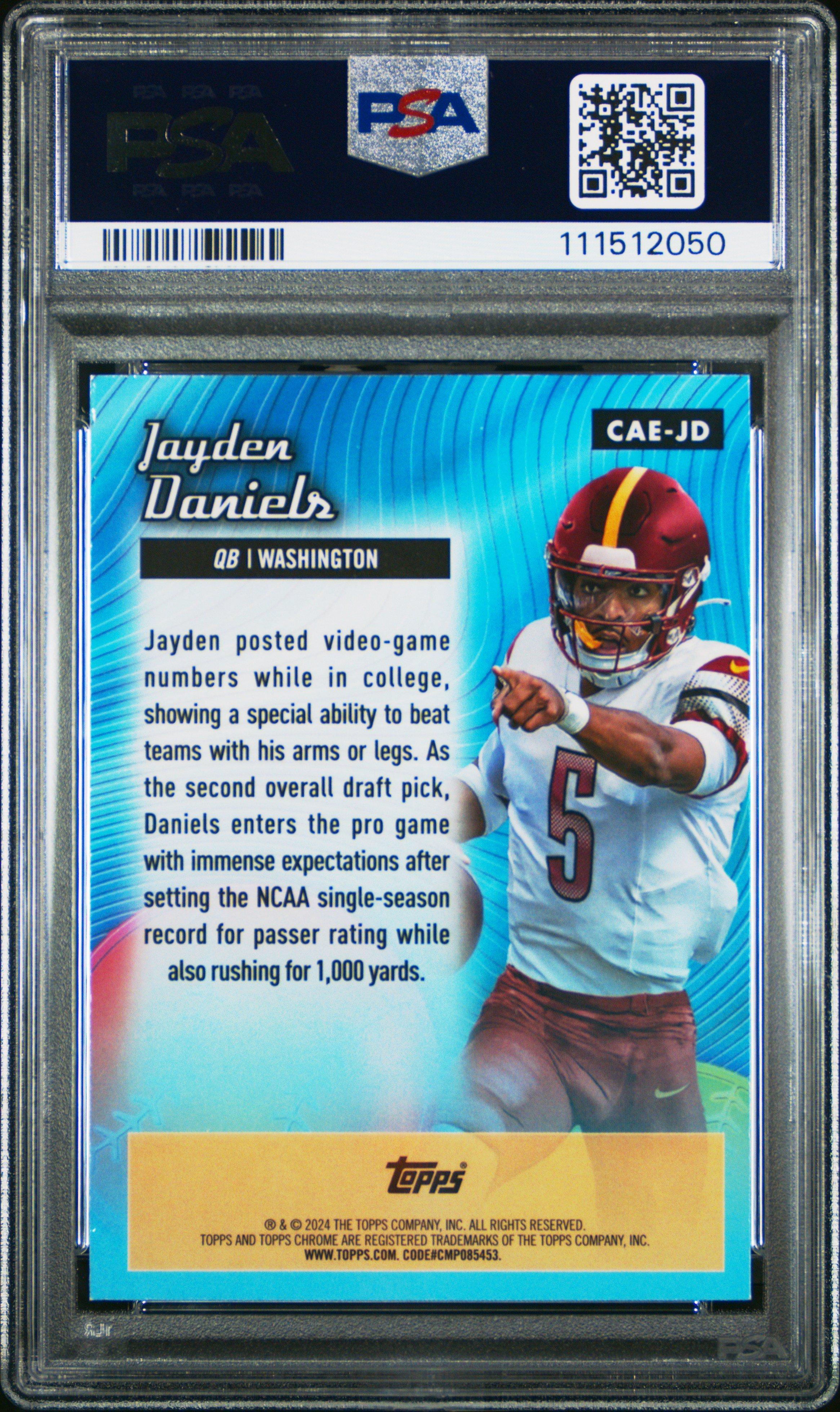2024 Topps Chrome Chrome All-etch Caejd Jayden Daniels PSA 10