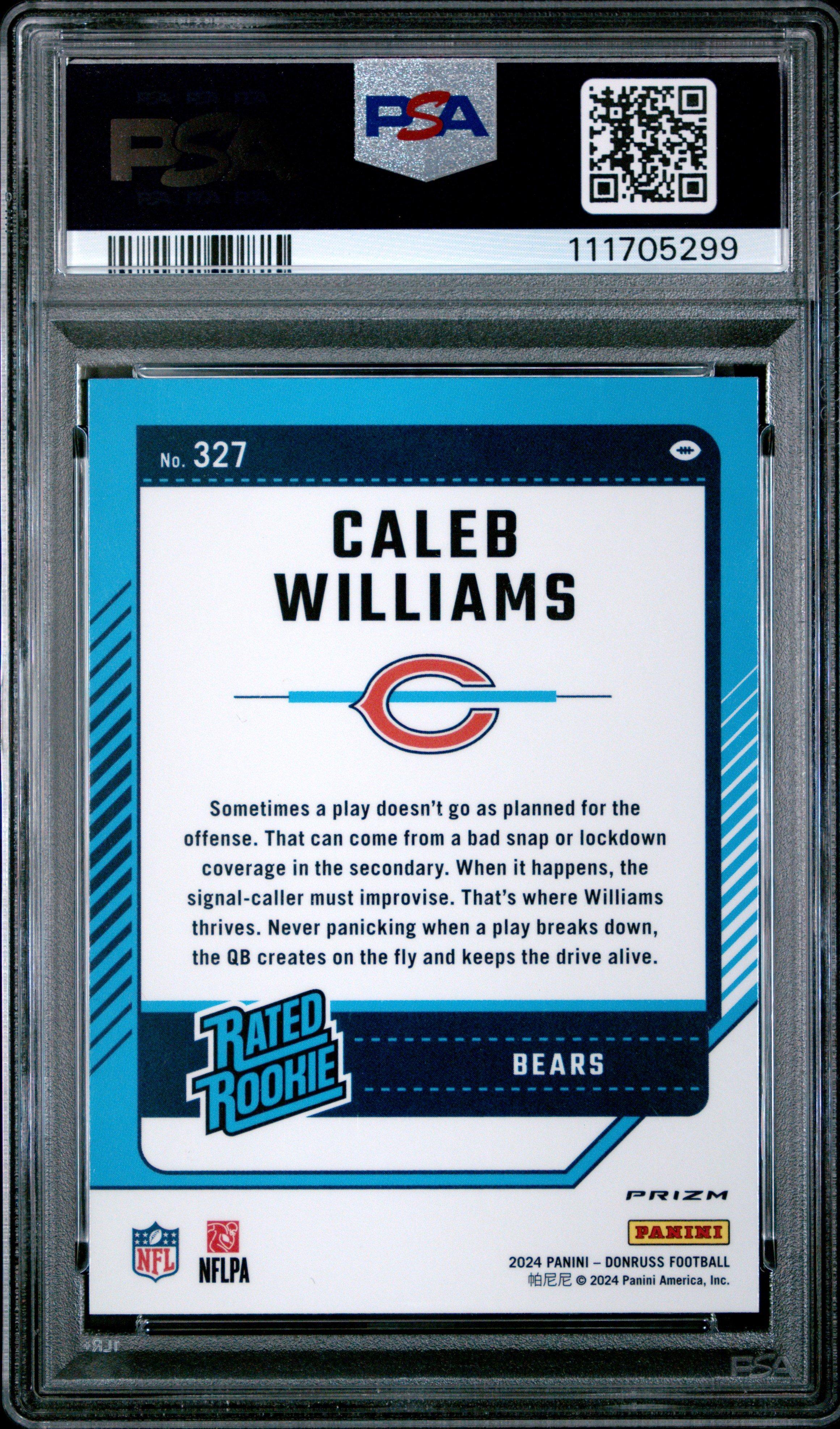 2024 Panini Donruss 327 Caleb Williams Optic Preview- PSA