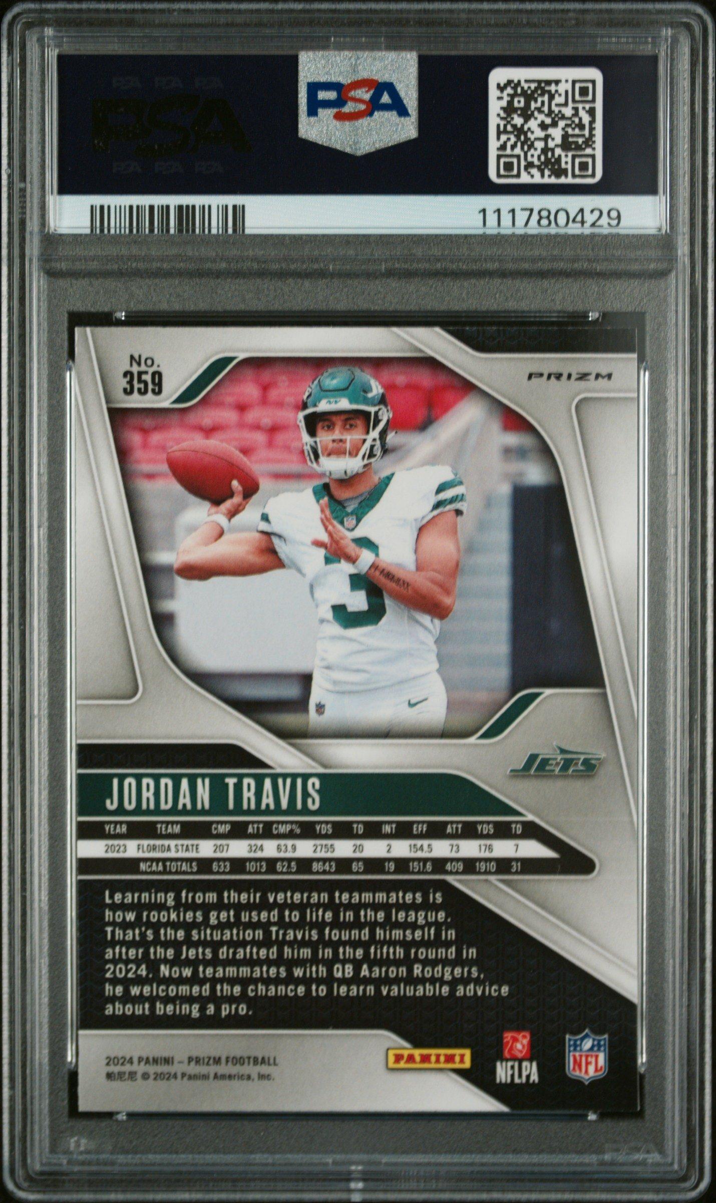 2024 Panini Prizm 359 Jordan Travis Silver Prizm PSA 10