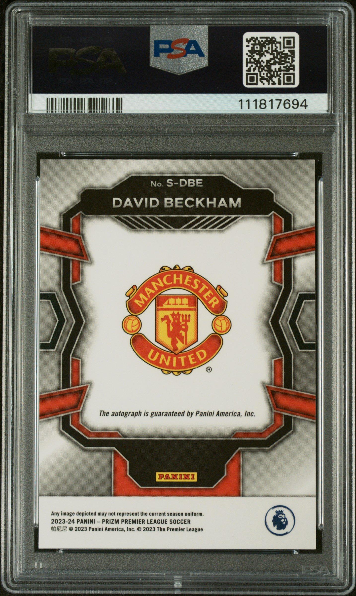 2023-24 Panini Prizm Premier League Signatures Sdbe David Beckham PSA 10
