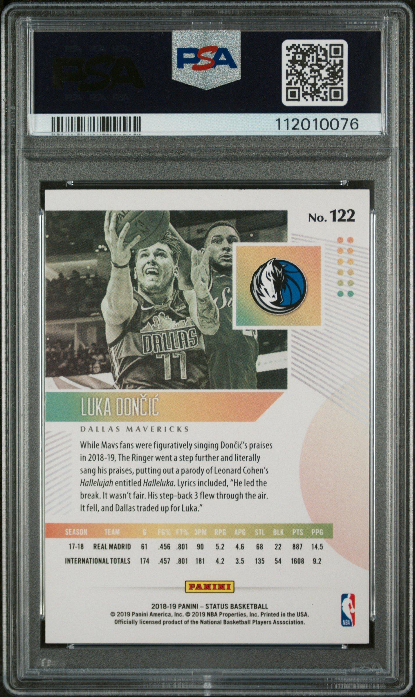 2018 Panini Status 122 Luka Doncic PSA