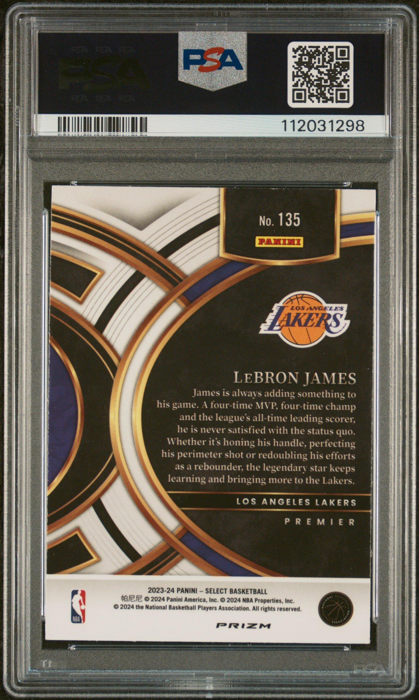 2023 Panini Select Lebron James Cracked Ice PSA