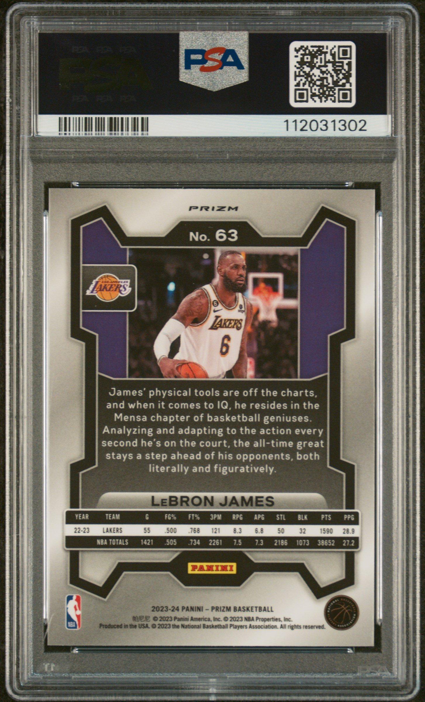 Panini Prizm Lebron James Ice PSA 10