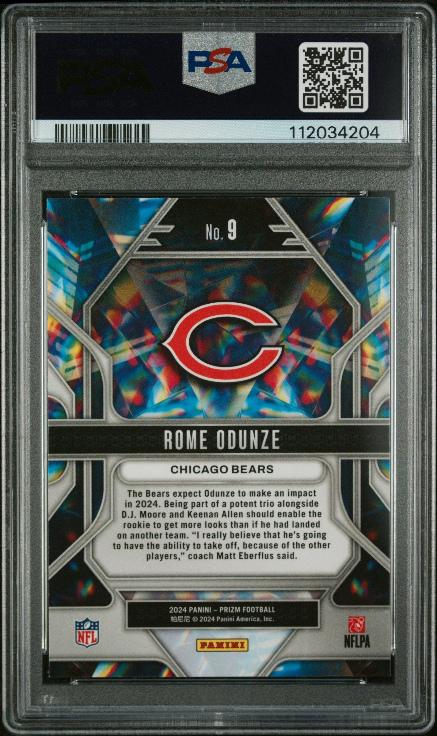 2024 Panini Prizm Prizmatic 9 Rome Odunze PSA 10