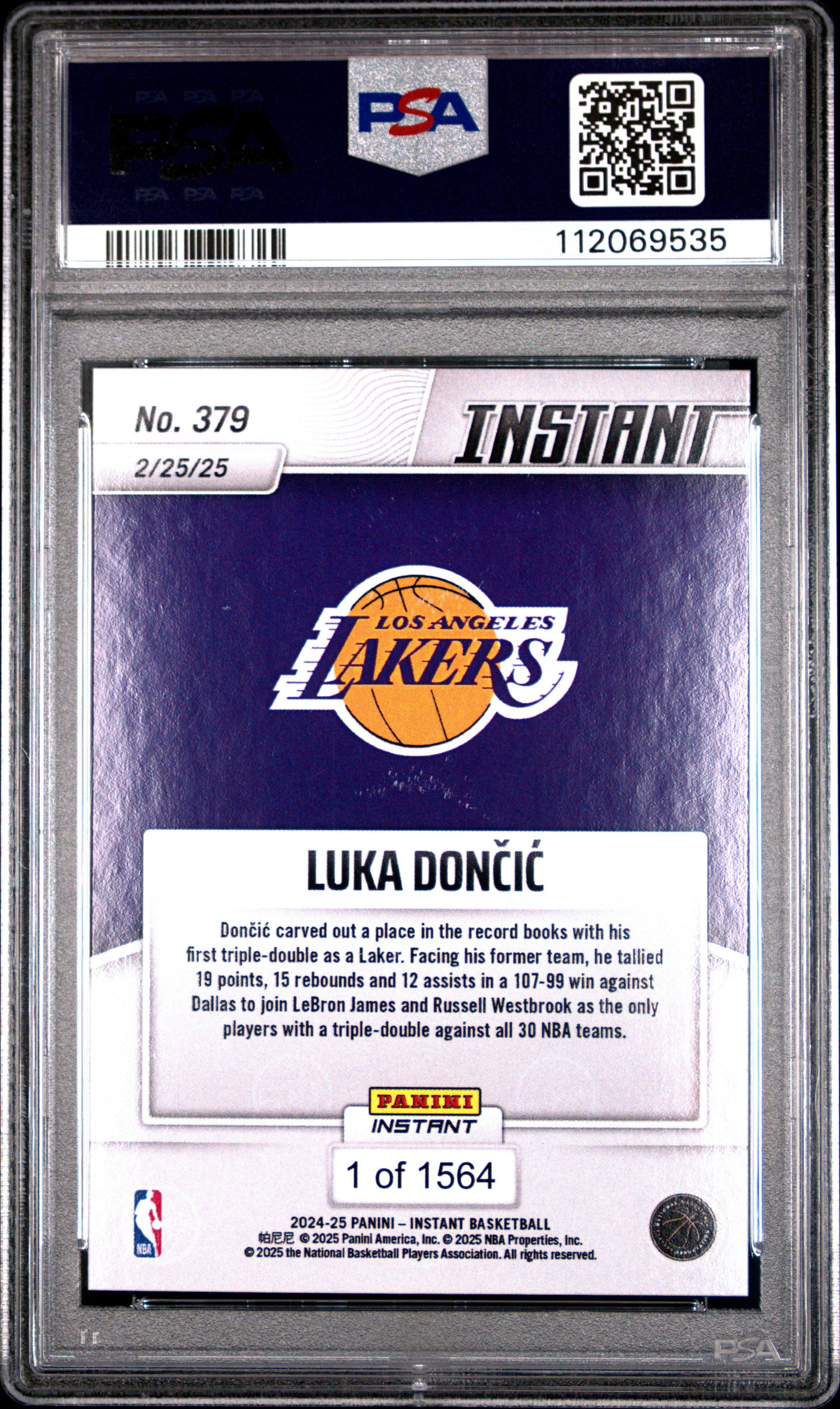 2024 Panini Instant Nba 379 Luka Doncic PSA 10