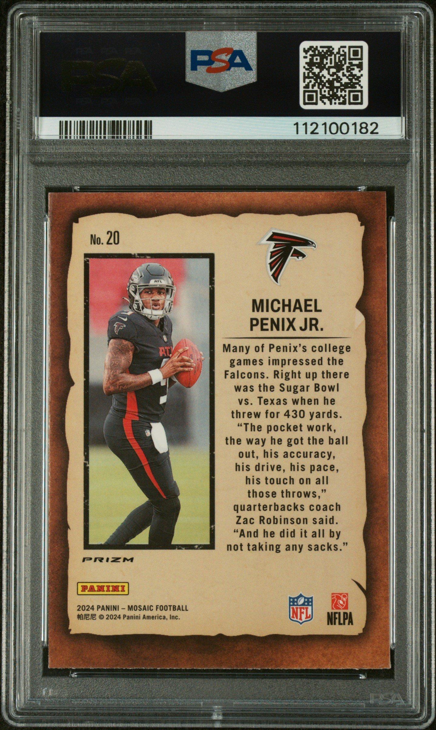 2024 Panini Mosaic Notoriety 20 Michael Penix Jr. Mosaic PSA 10