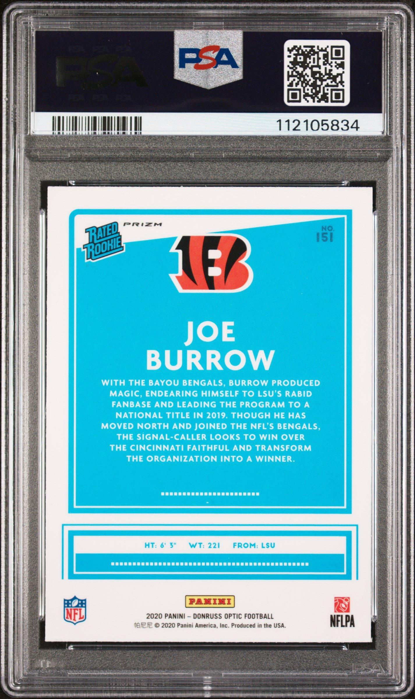 2020 Panini Donruss Optic 151 Joe Burrow Holo PSA
