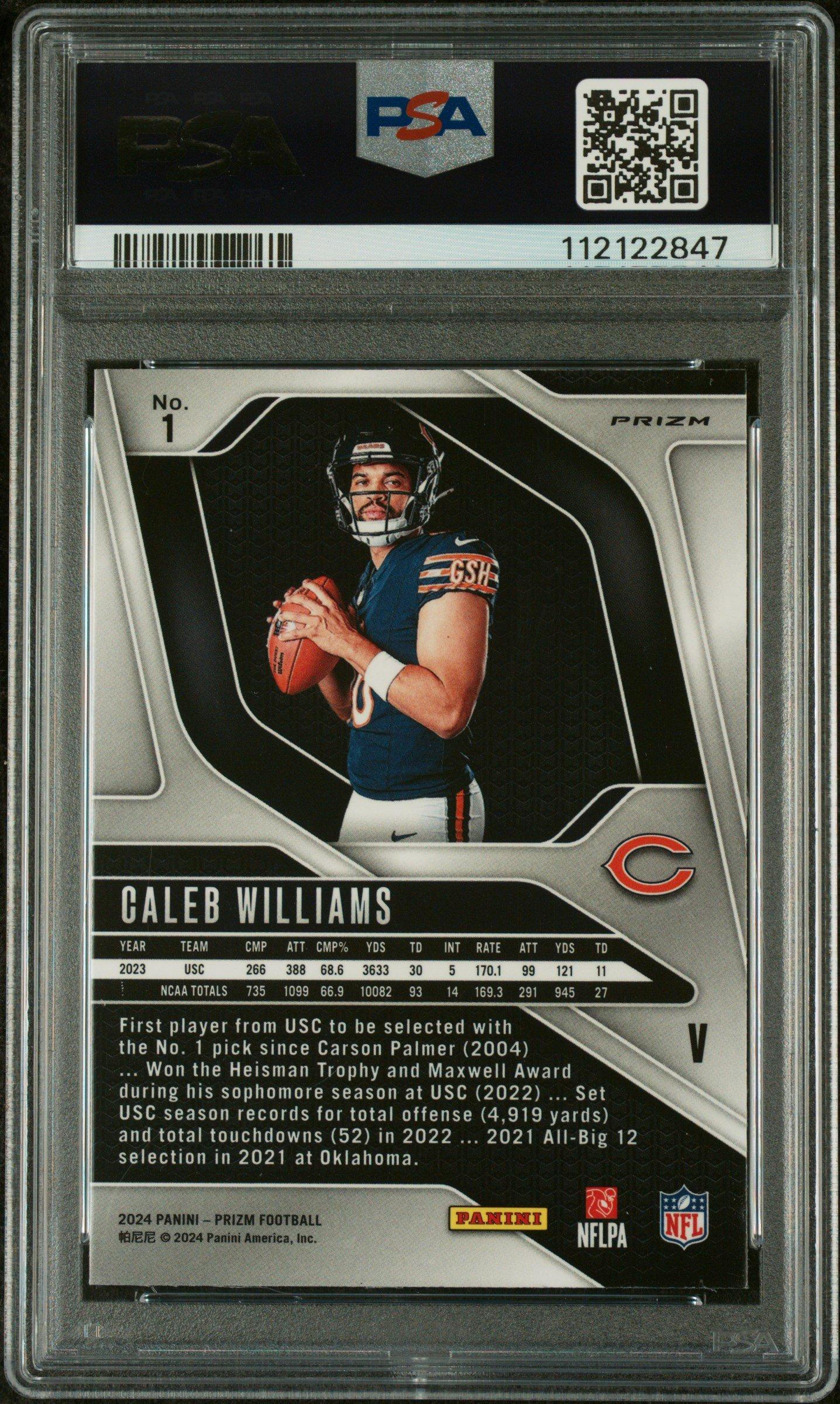 2024 Panini Prizm Rookie Variation 1 Caleb Williams PSA 9