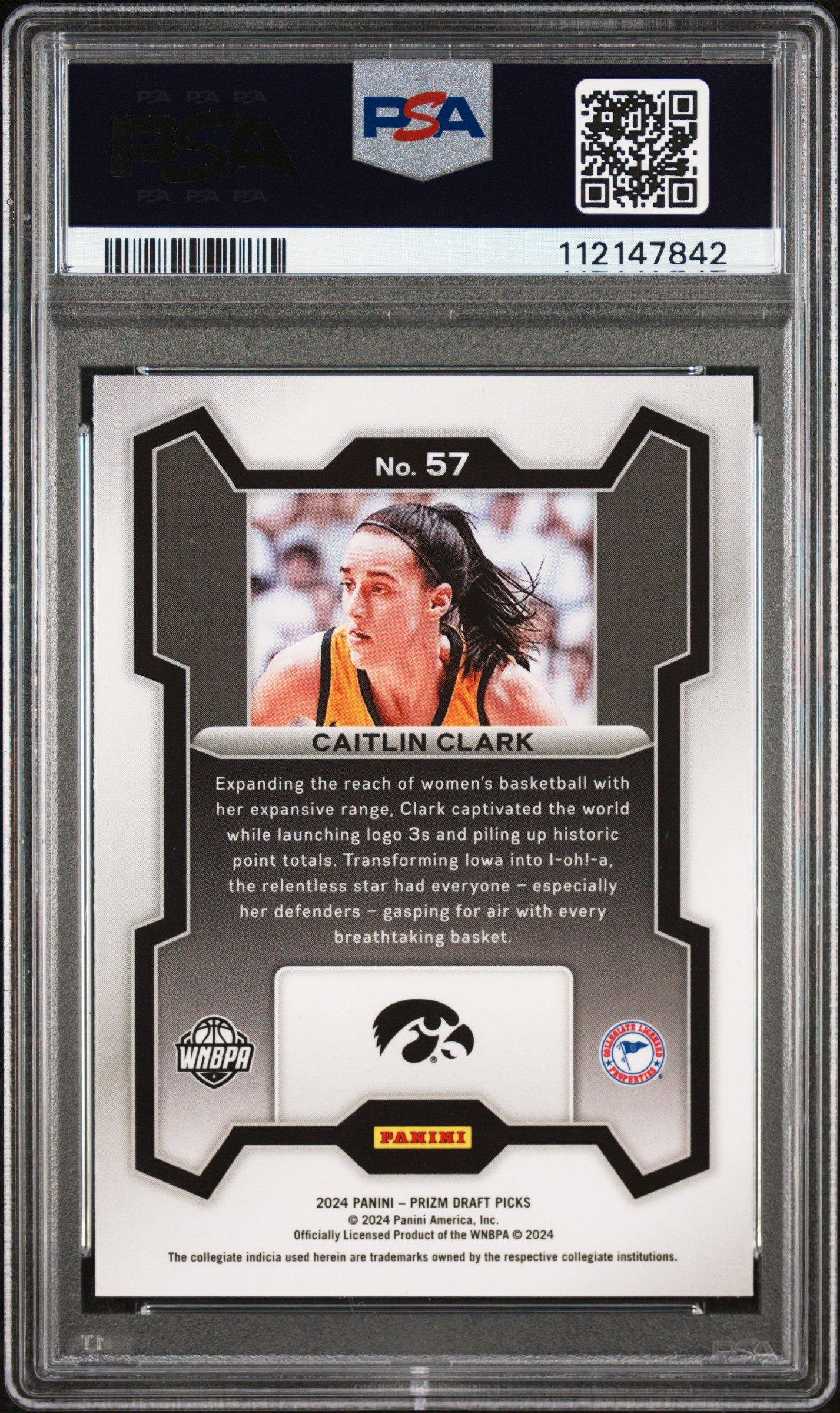 2024 Panini Prizm Draft Picks 57 Caitlin Clark PSA 10