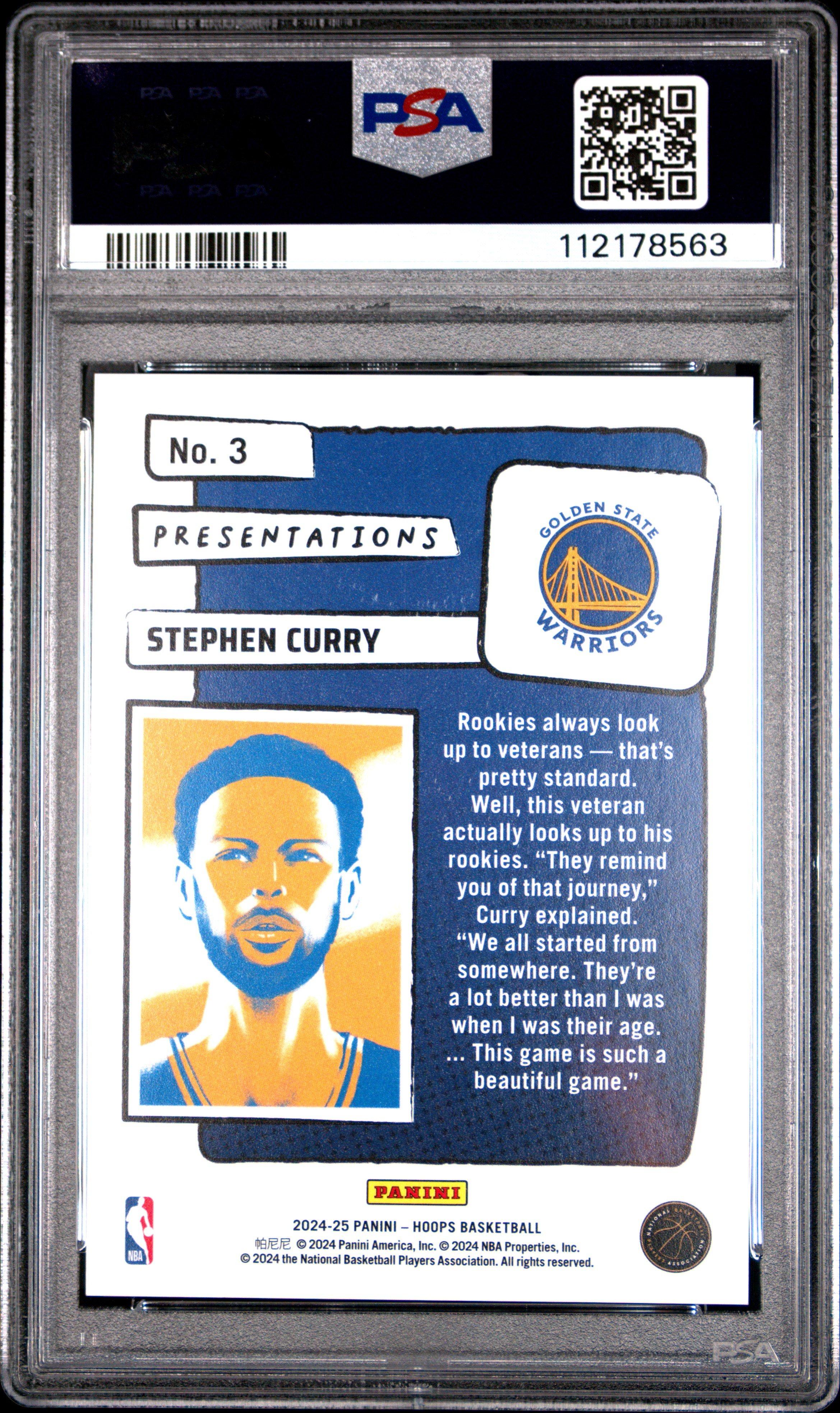 2024 Panini Nba Hoops Presentations 3 Stephen Curry PSA 10