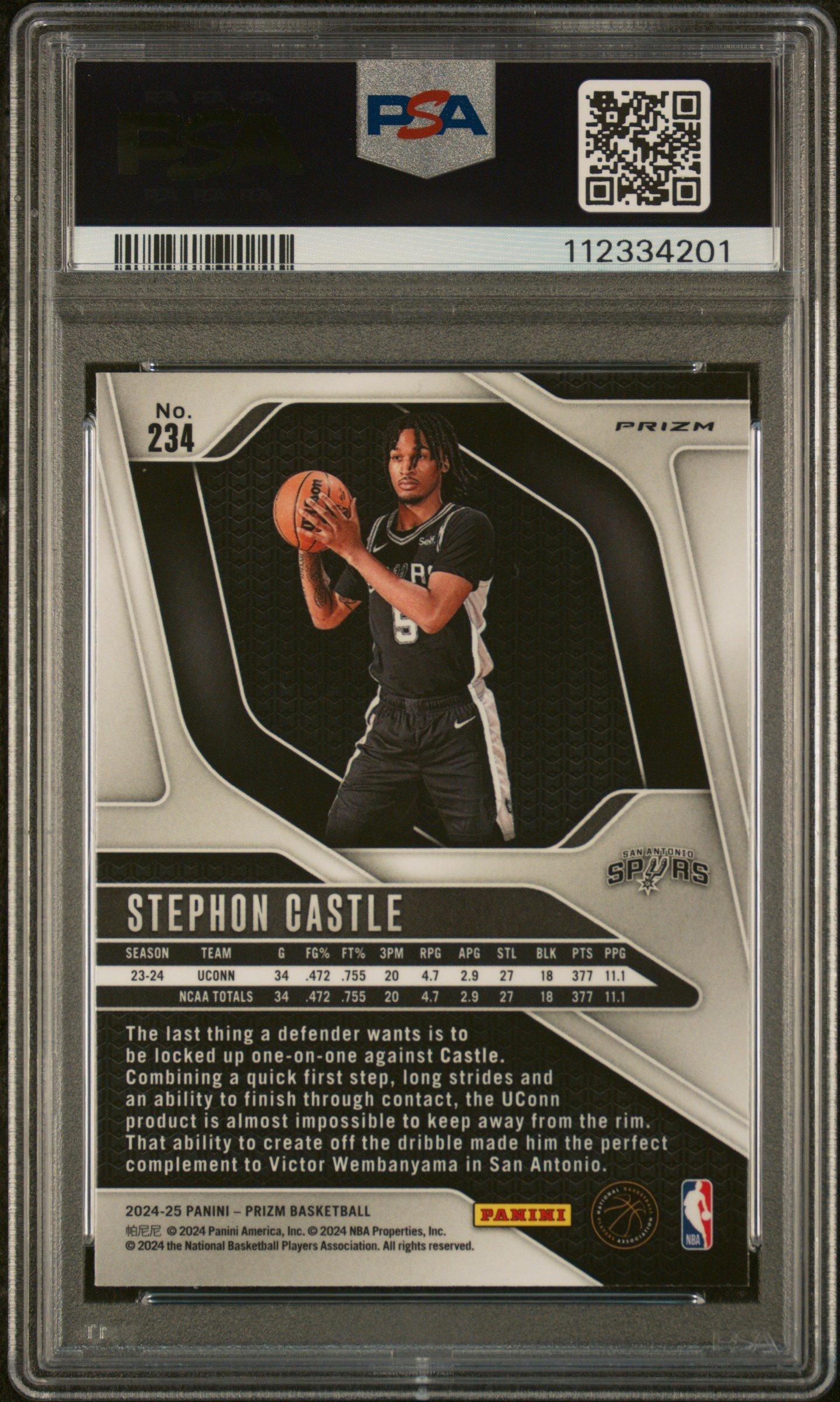 2024 Panini Prizm 234 Stephon Castle Silver Prizm PSA