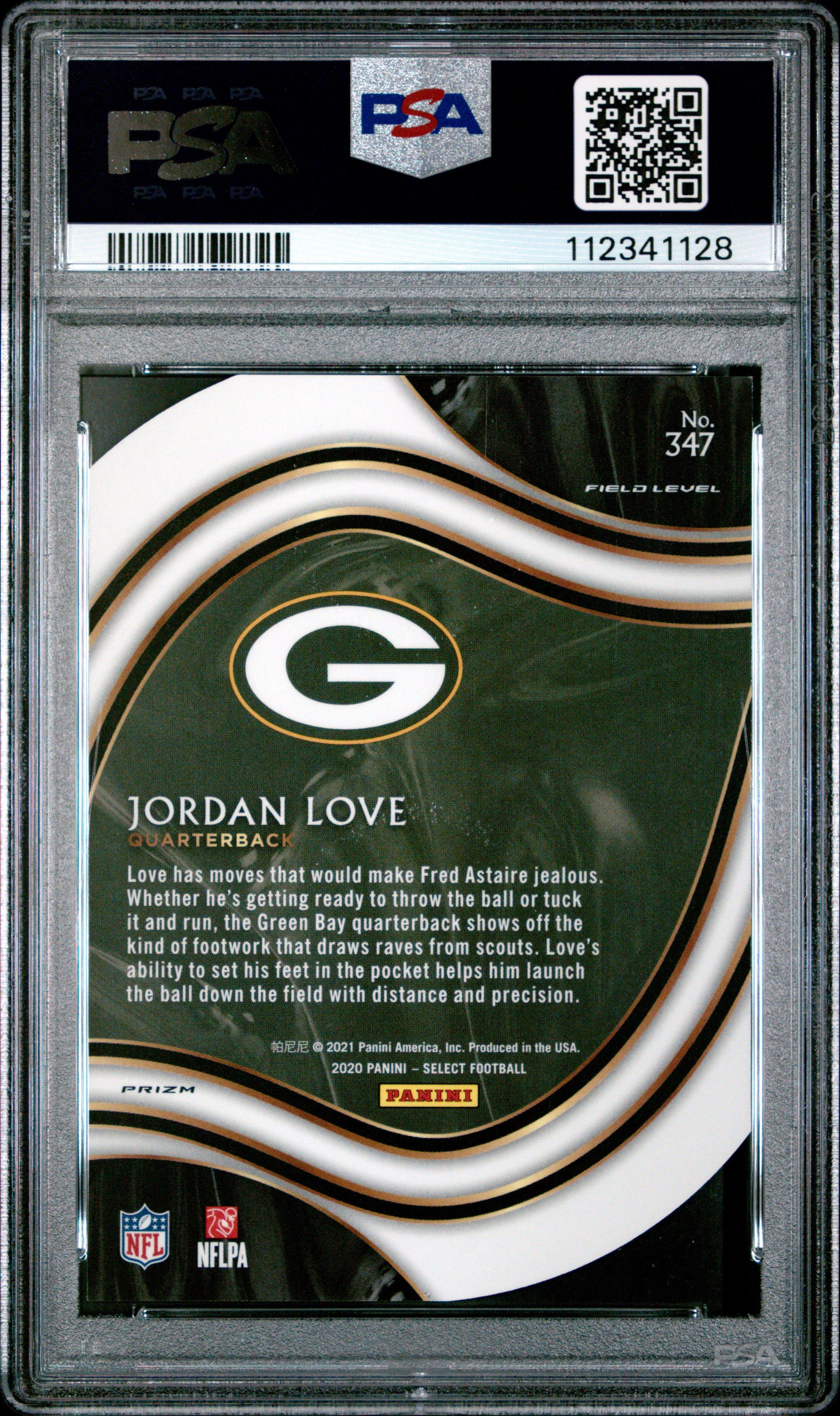 2020 Panini Select Jordan Love Die-cut Prizm PSA 10