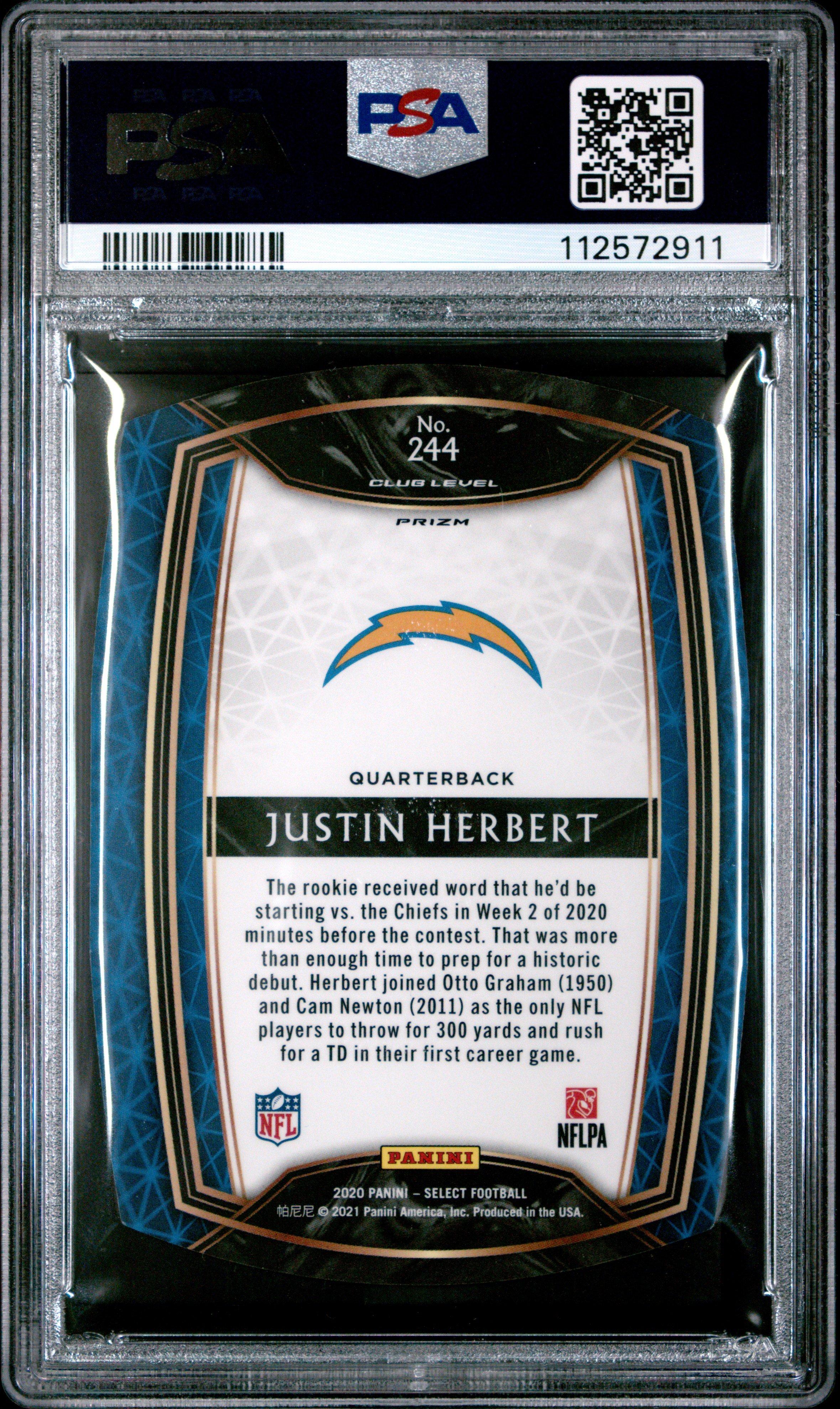 2020 Panini Select Justin Herbert Die-cut Prizm PSA