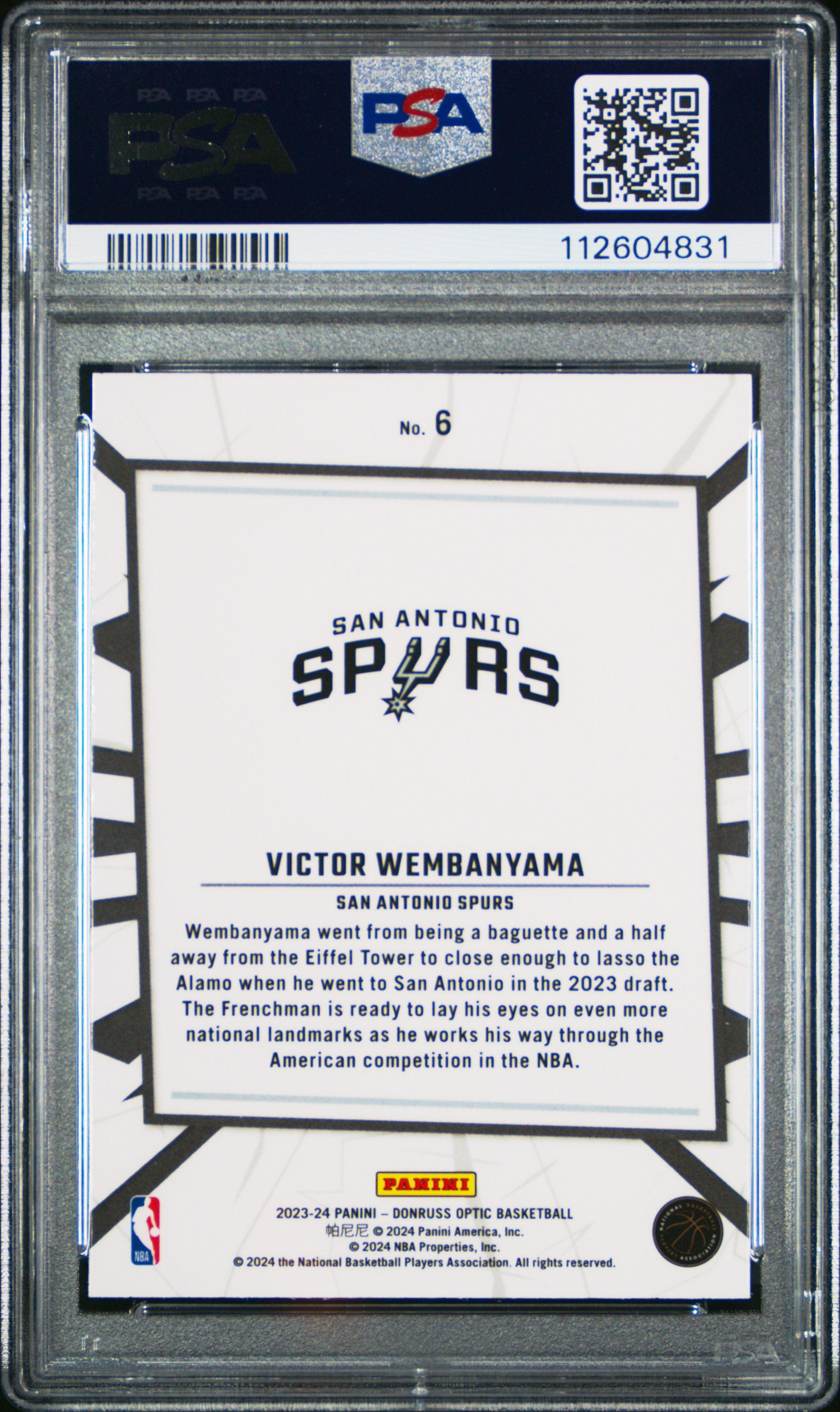 2023 Panini Donruss Optic My House 6 Victor Wembanyama PSA 10