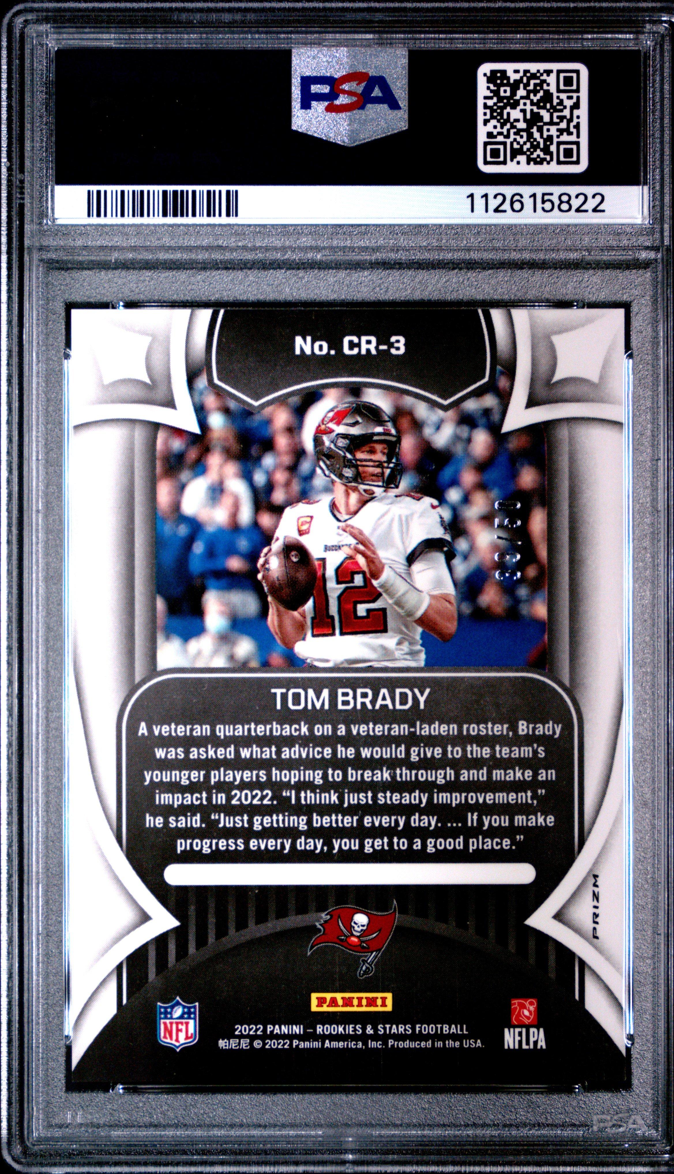 2022 Panini Rookies & Stars Crusade Cr3 Tom Brady Blue PSA 9