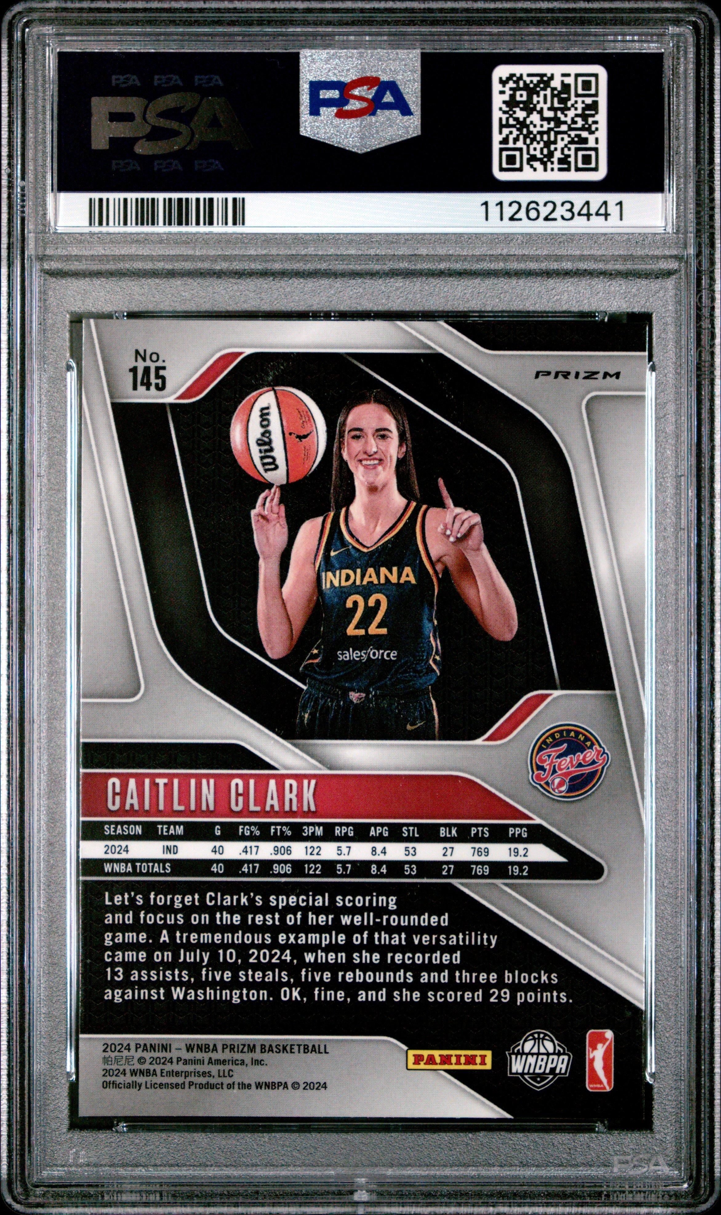 2024 Panini Prizm Wnba 145 Caitlin Clark Green Prizm PSA 9