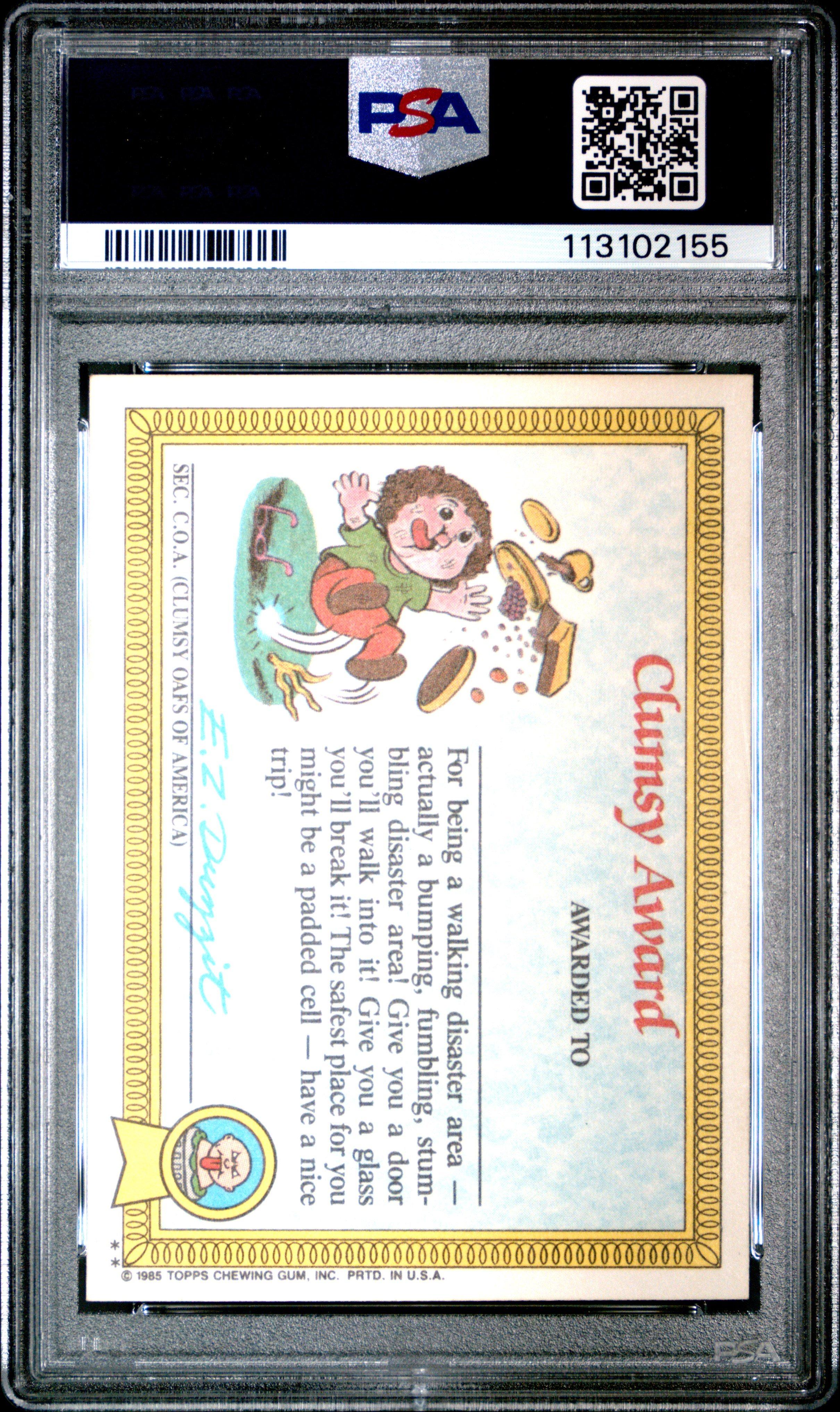 1985 Garbage Pail Kids Stickers 20b Dressy Jesse PSA 8