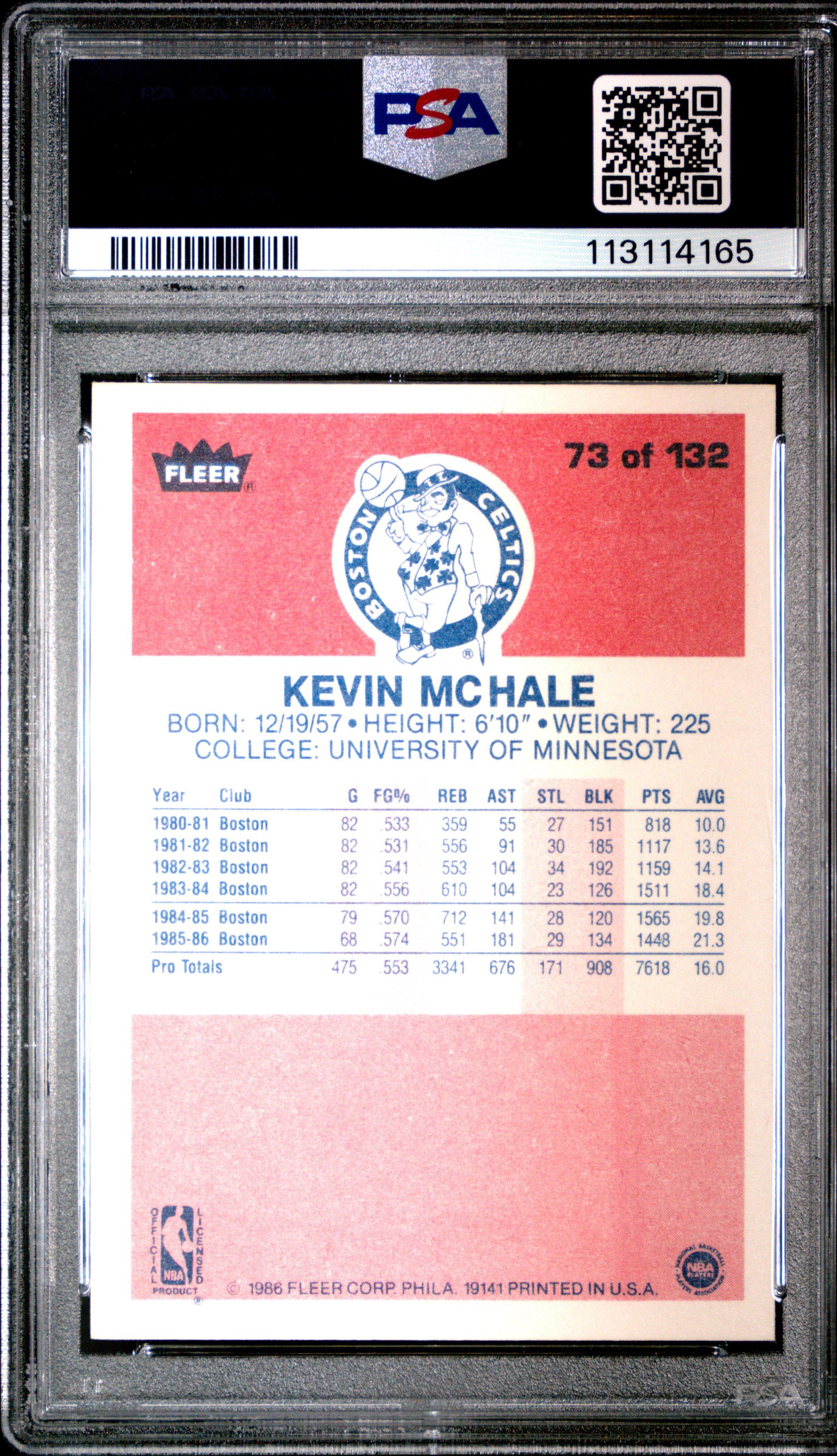 1986 Fleer 73 Kevin Mchale PSA 8