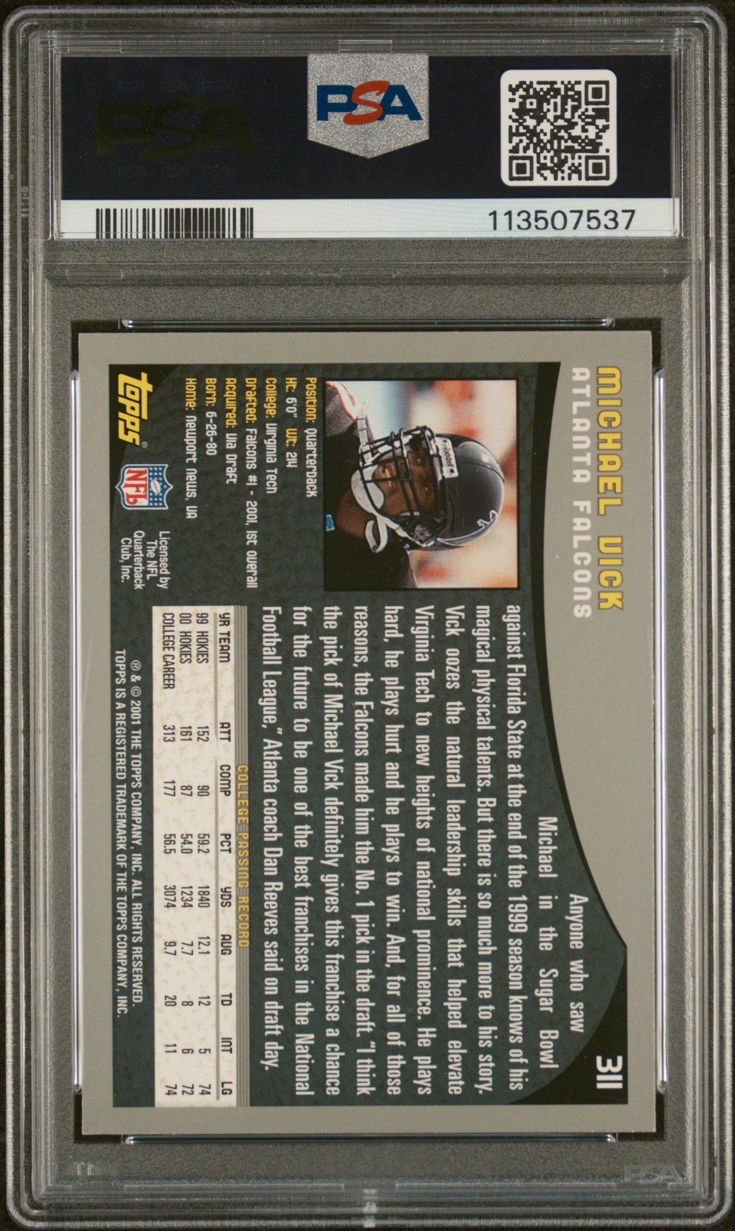 2001 Topps 311 Michael Vick Collection PSA 9