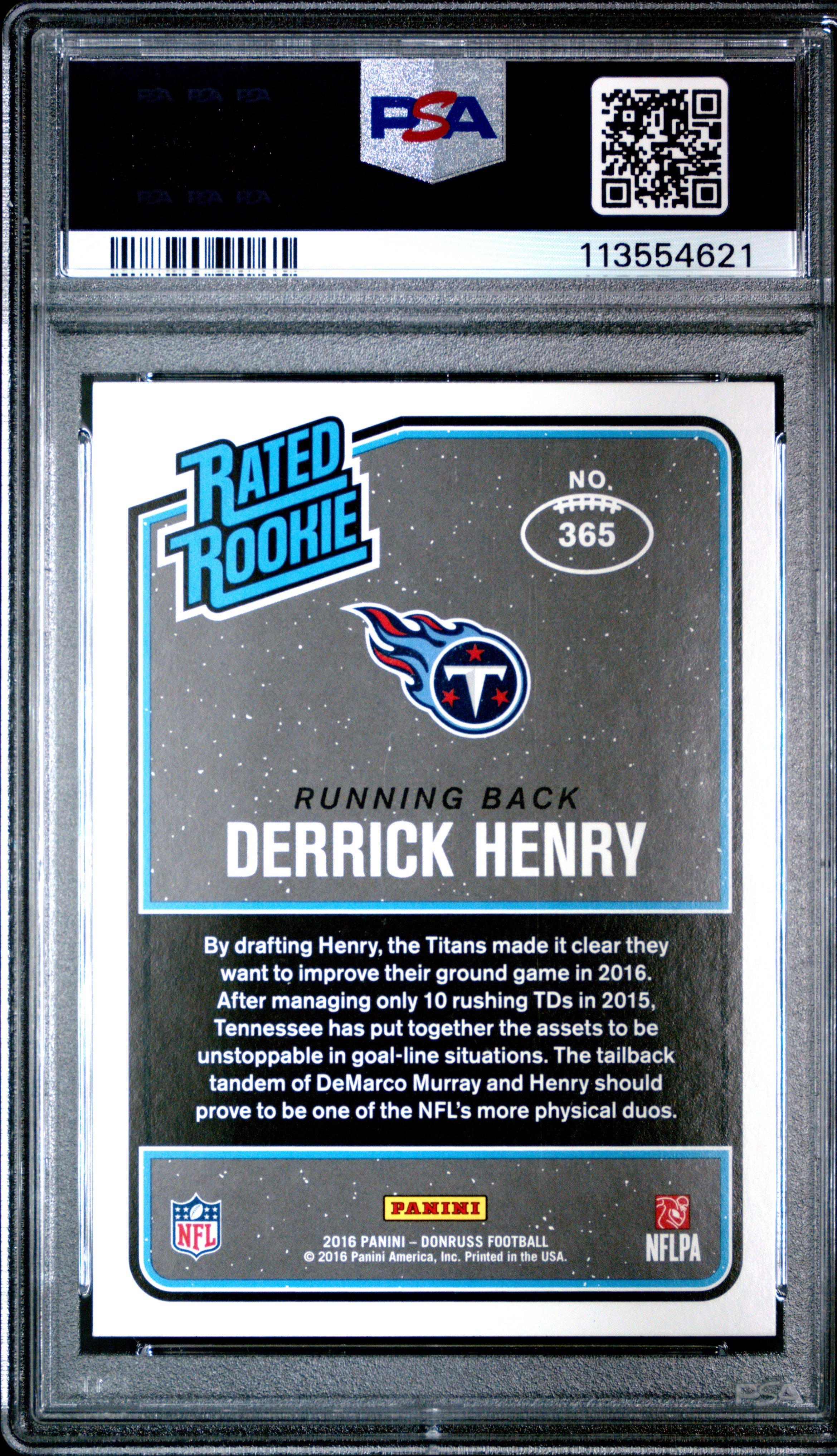 2016 Panini Donruss 365 Derrick Henry Press Proof Blue PSA 8