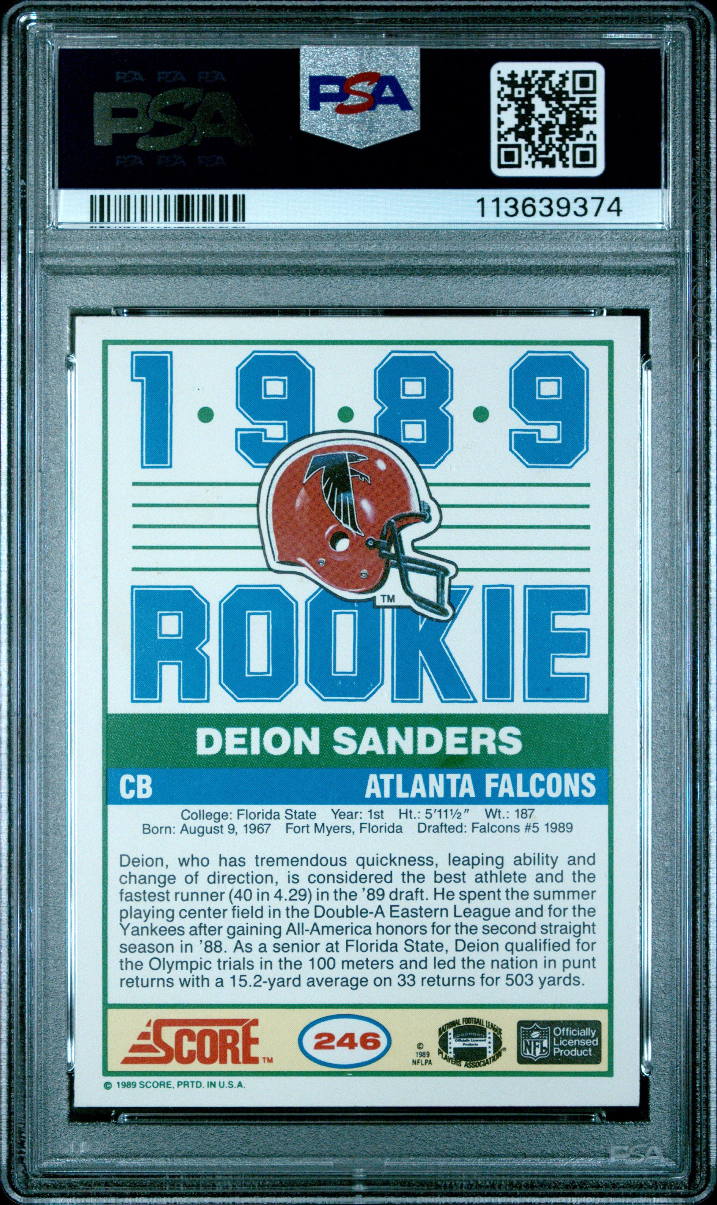 1989 Score 246 Deion Sanders PSA 10
