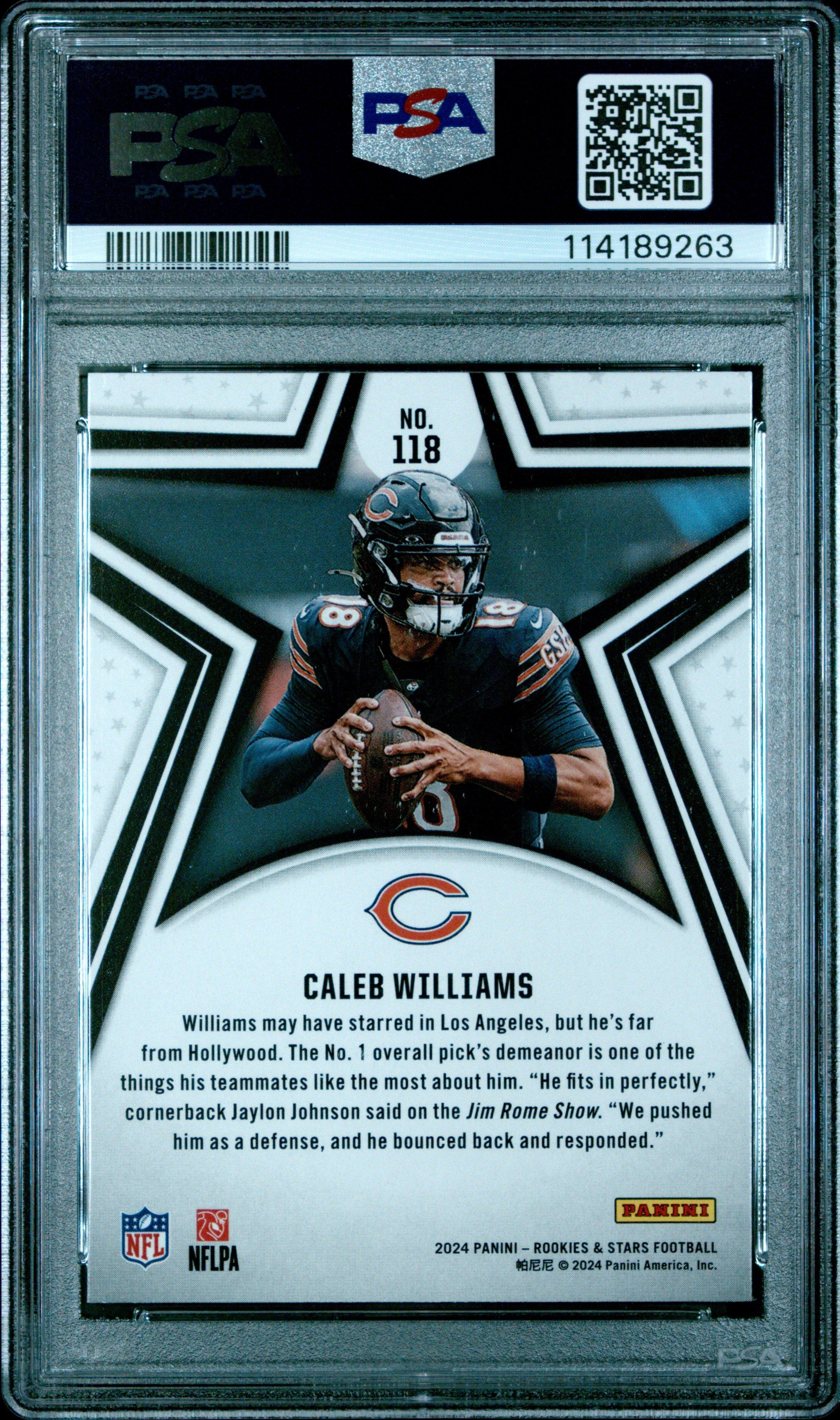 2024 Panini Rookies & Stars 118 Caleb Williams PSA 10