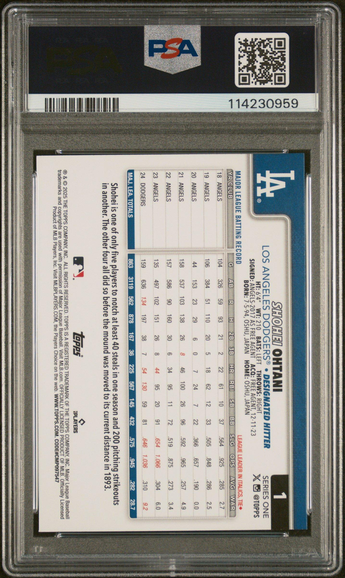 2025 Topps 1 Shohei Ohtani Holo Foil PSA 9