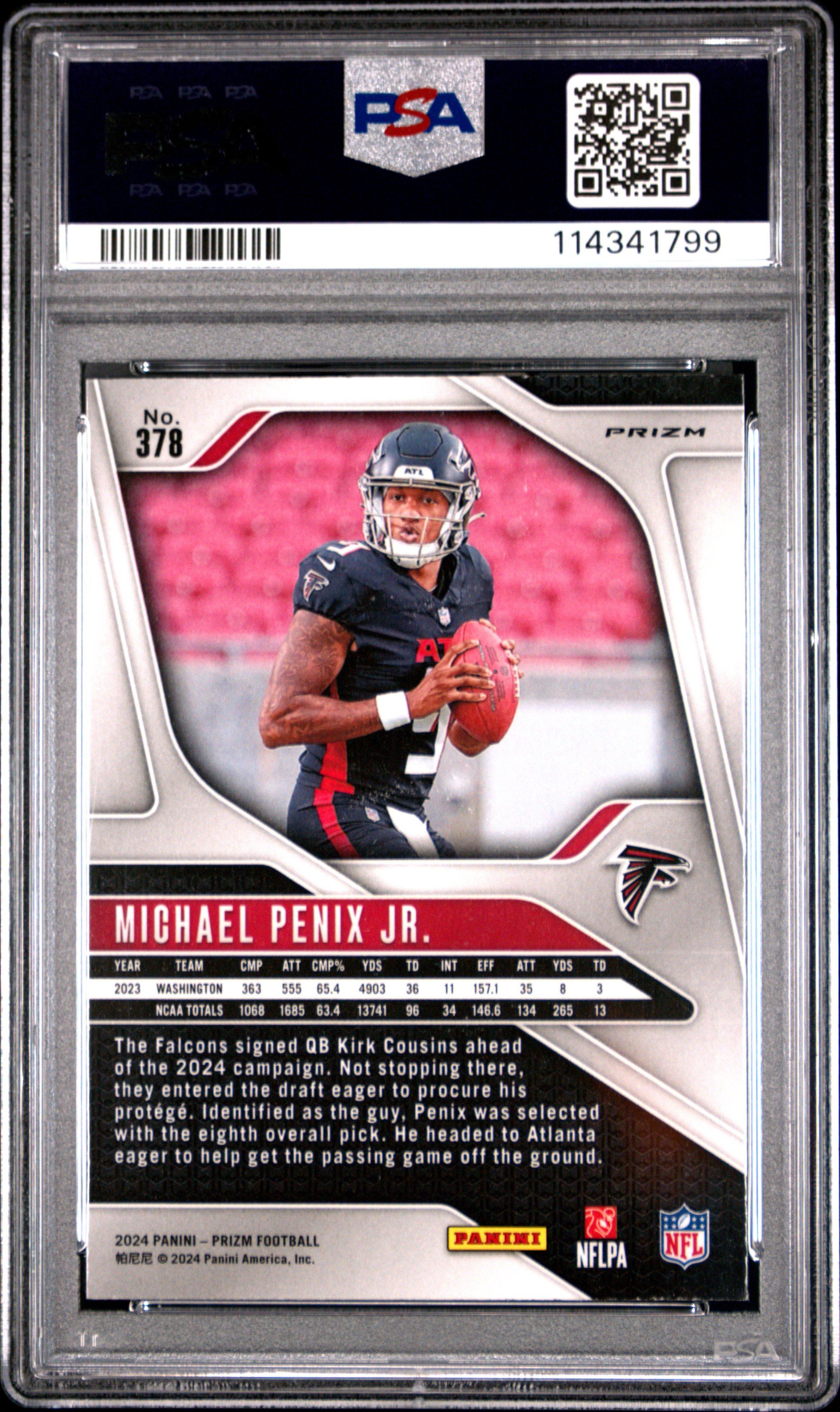 2024 Panini Prizm 378 Michael Penix Jr. Pink Wave PSA 9