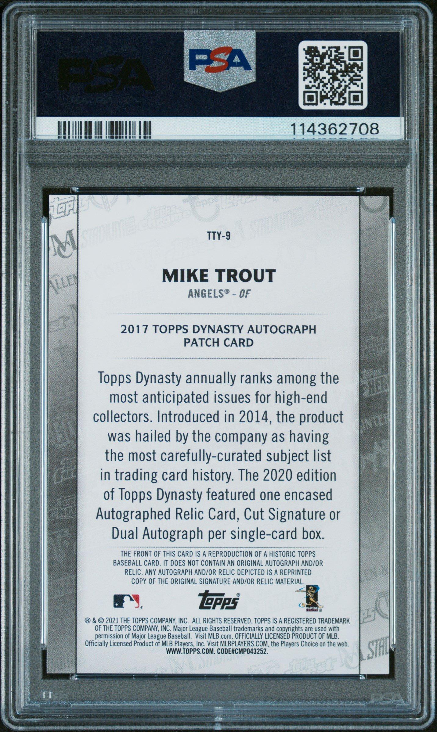 2021 Topps Through The Years 9 Mike Trout PSA 10