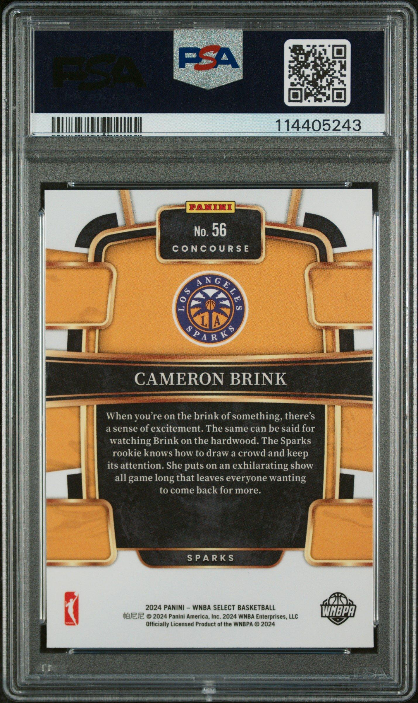 2024 Panini Select Wnba 56 Cameron Brink PSA 10