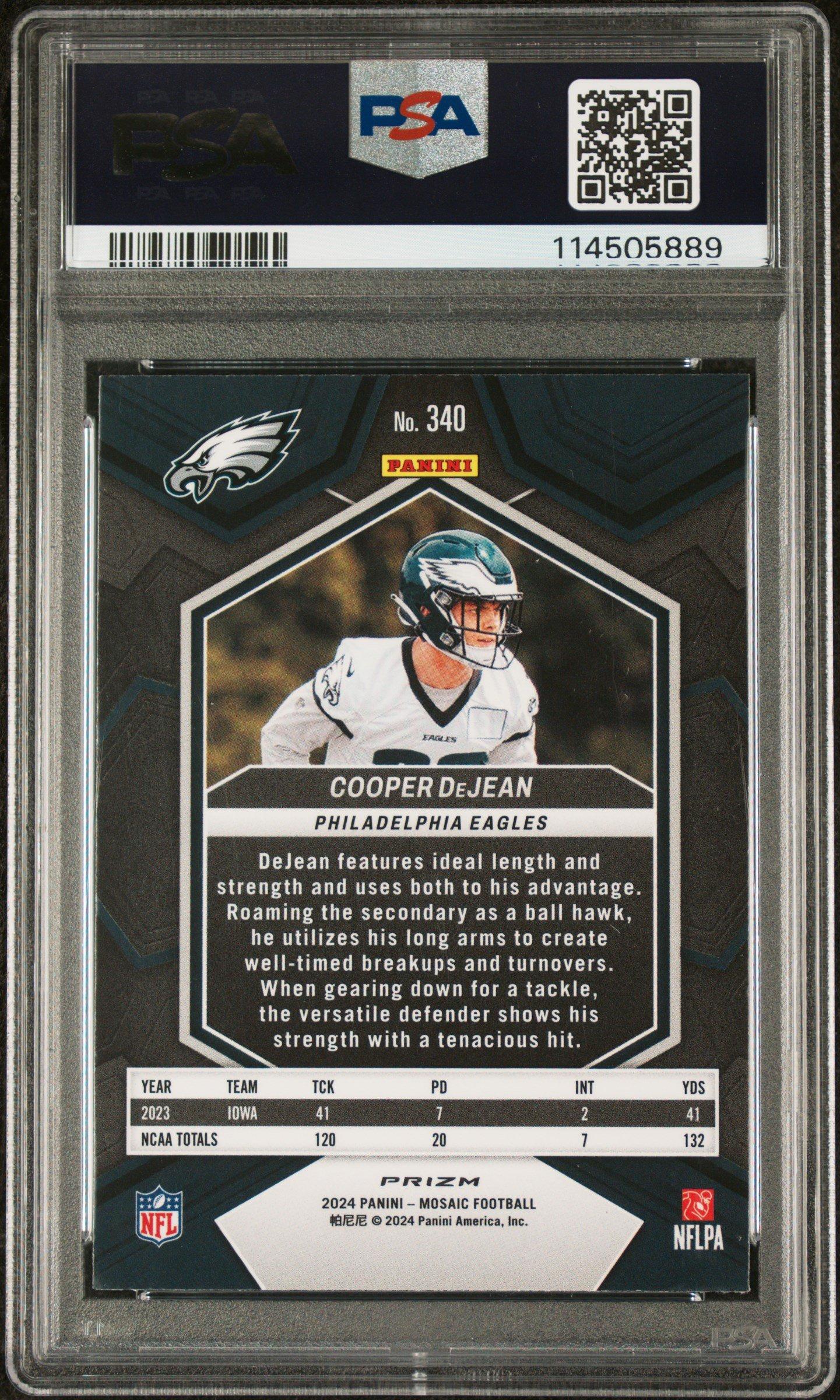 2024 Panini Mosaic 340 Cooper Dejean Green PSA 10