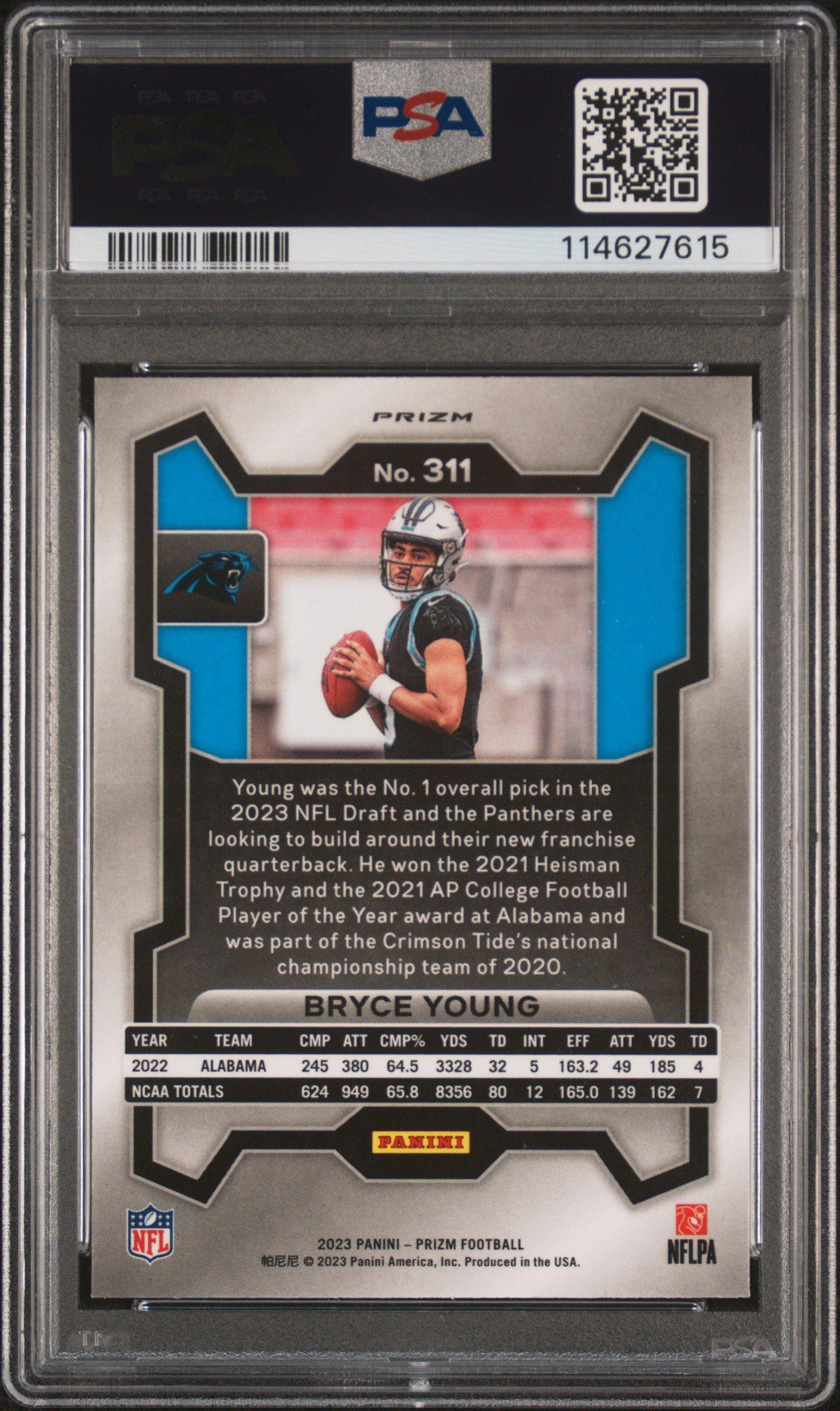 2023 Panini Prizm 311 Bryce Young Black & White Checker PSA 9