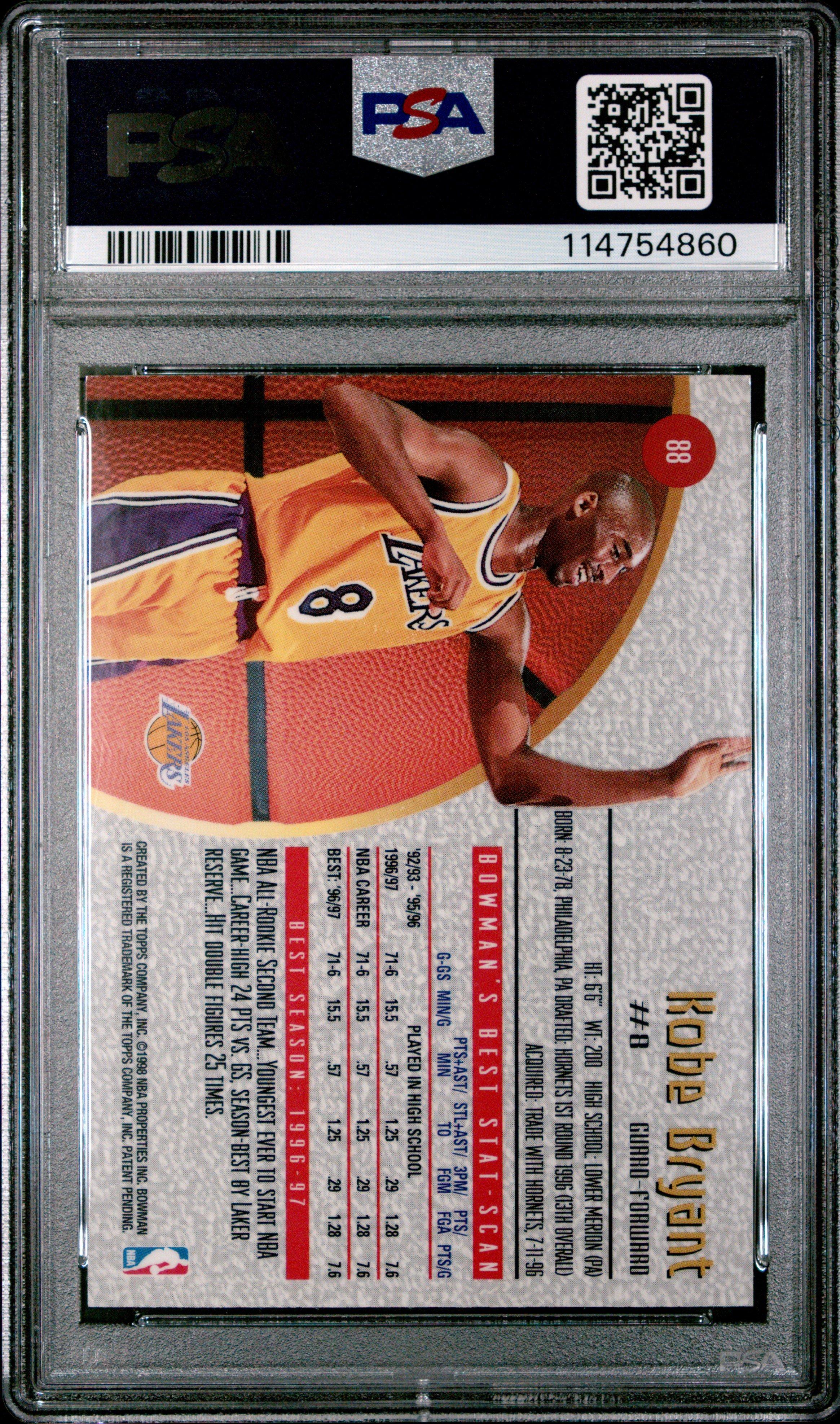 Bowman's Best 88 Kobe Bryant PSA