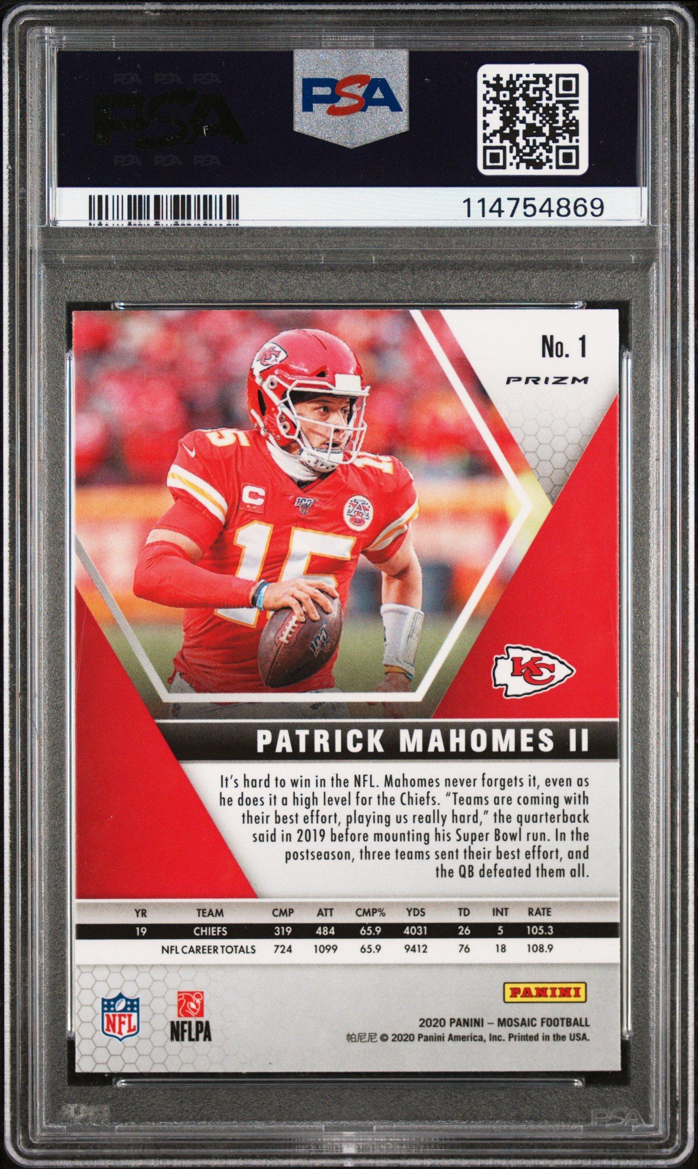 2020 Panini Mosaic 1 Patrick Mahomes Ii Green Mosaic PSA 10