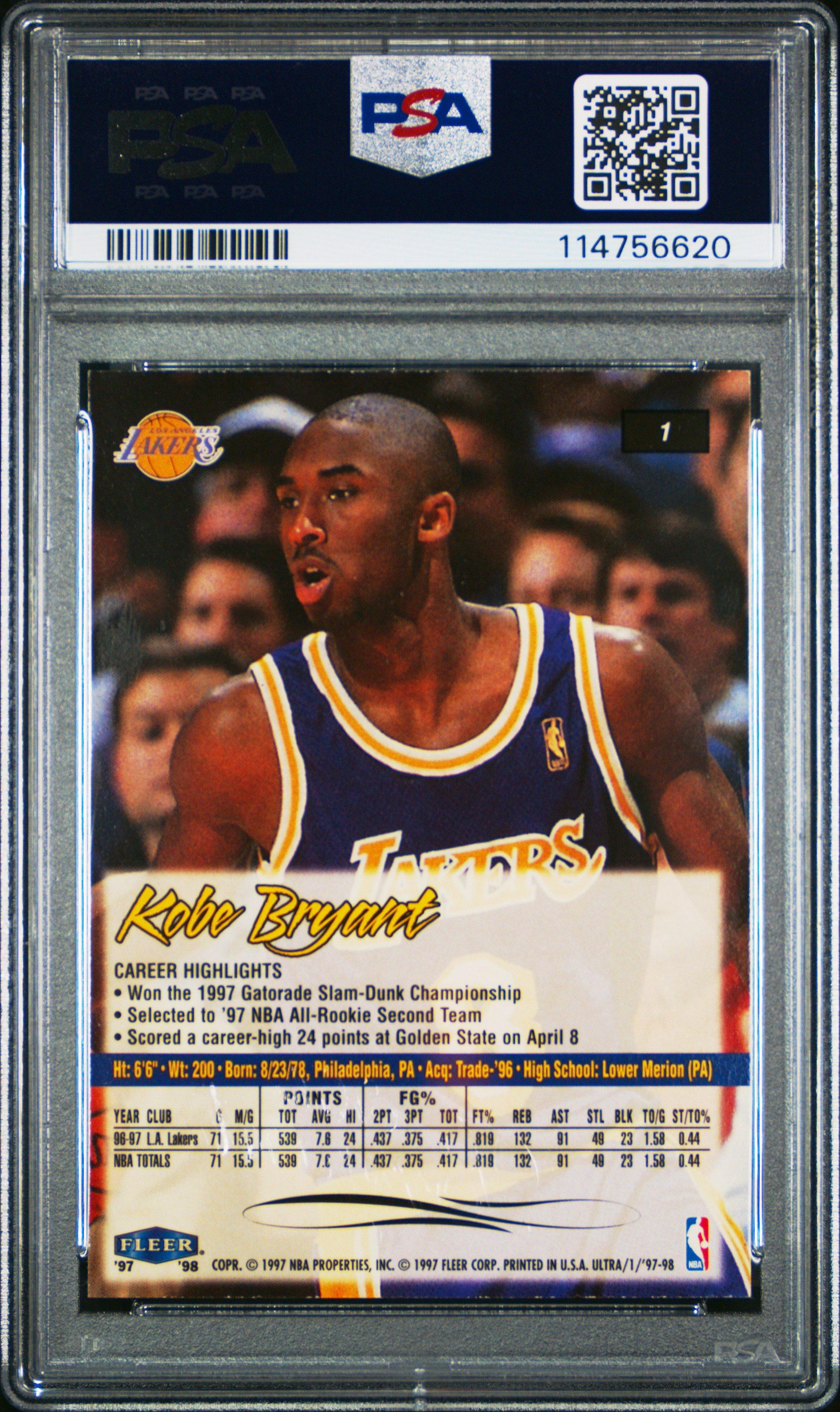 1997 Ultra 1 Kobe Bryant PSA