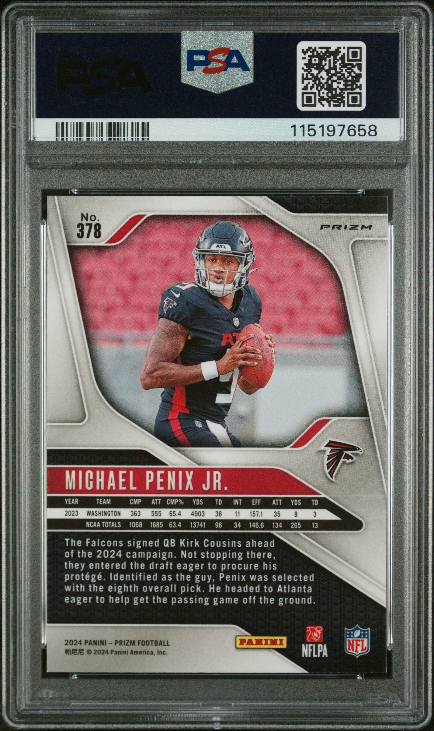 2024 Panini Prizm 378 Michael Penix Jr. Green Wave PSA 9