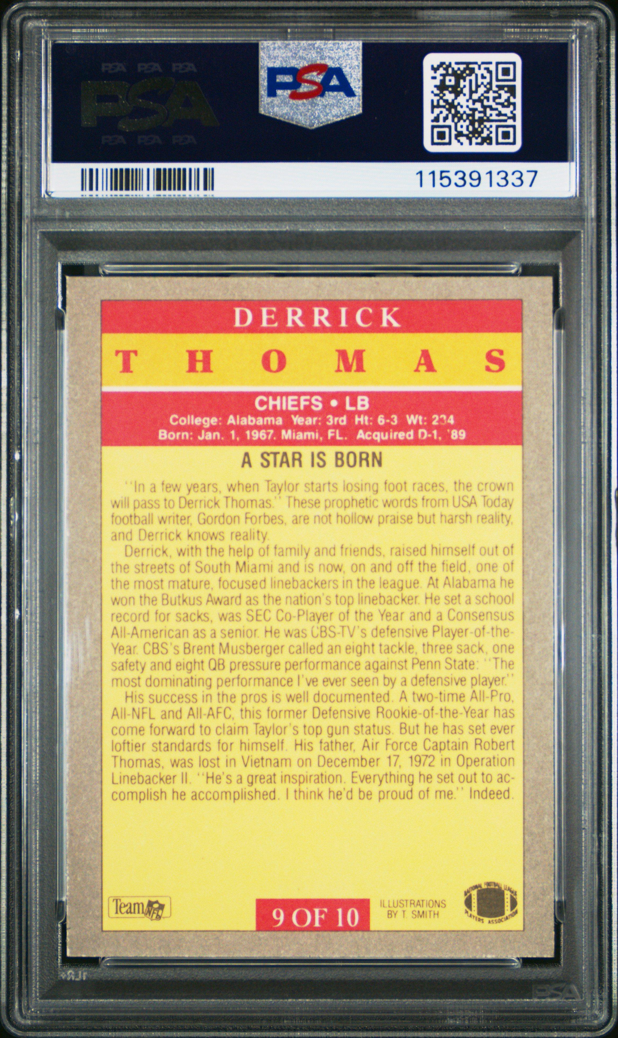 1991 Fleer Pro-visions 9 Derrick Thomas PSA 8 Graded Card | GameStop