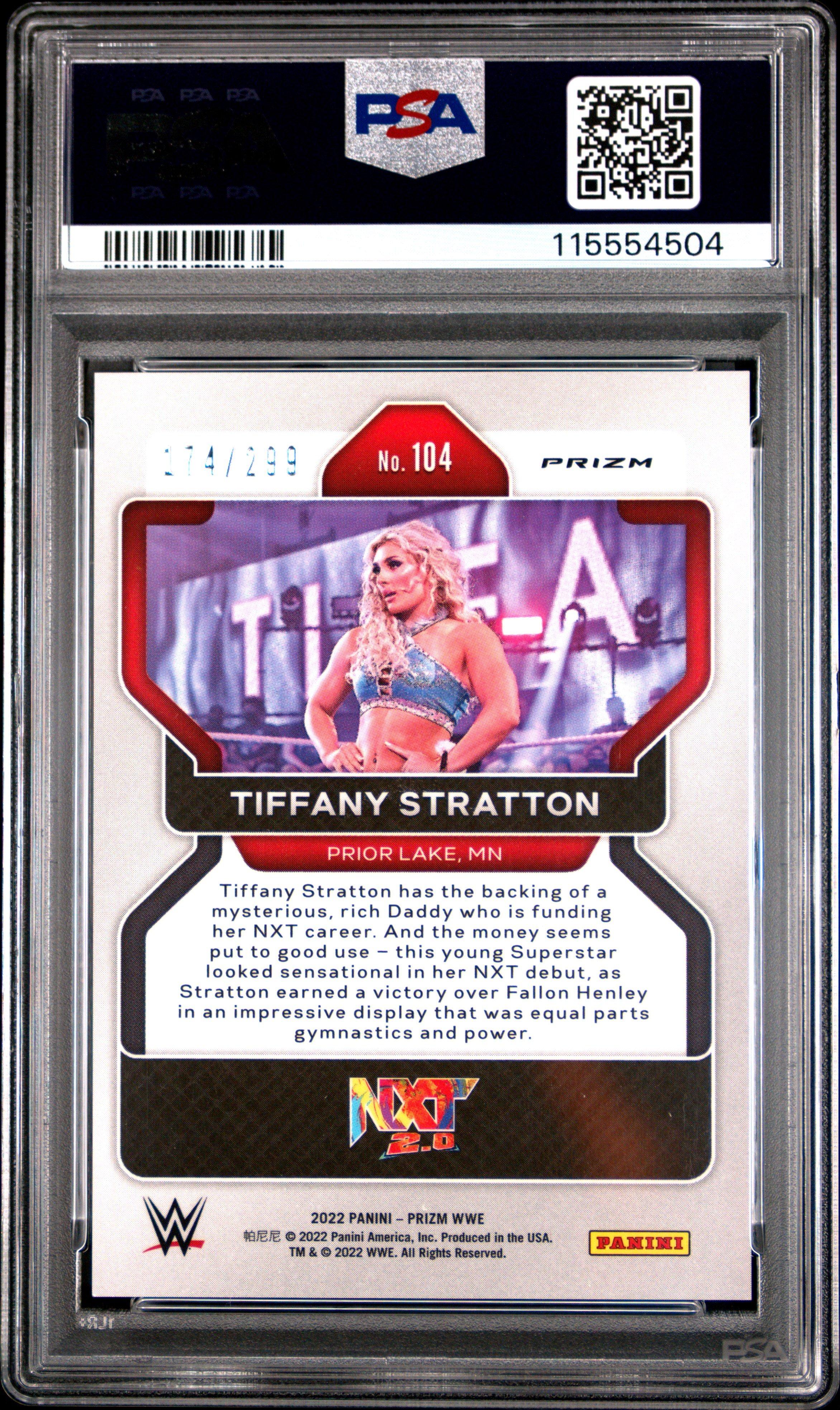 2022 Panini Prizm Wwe 104 Tiffany Stratton Red Prizm PSA 10