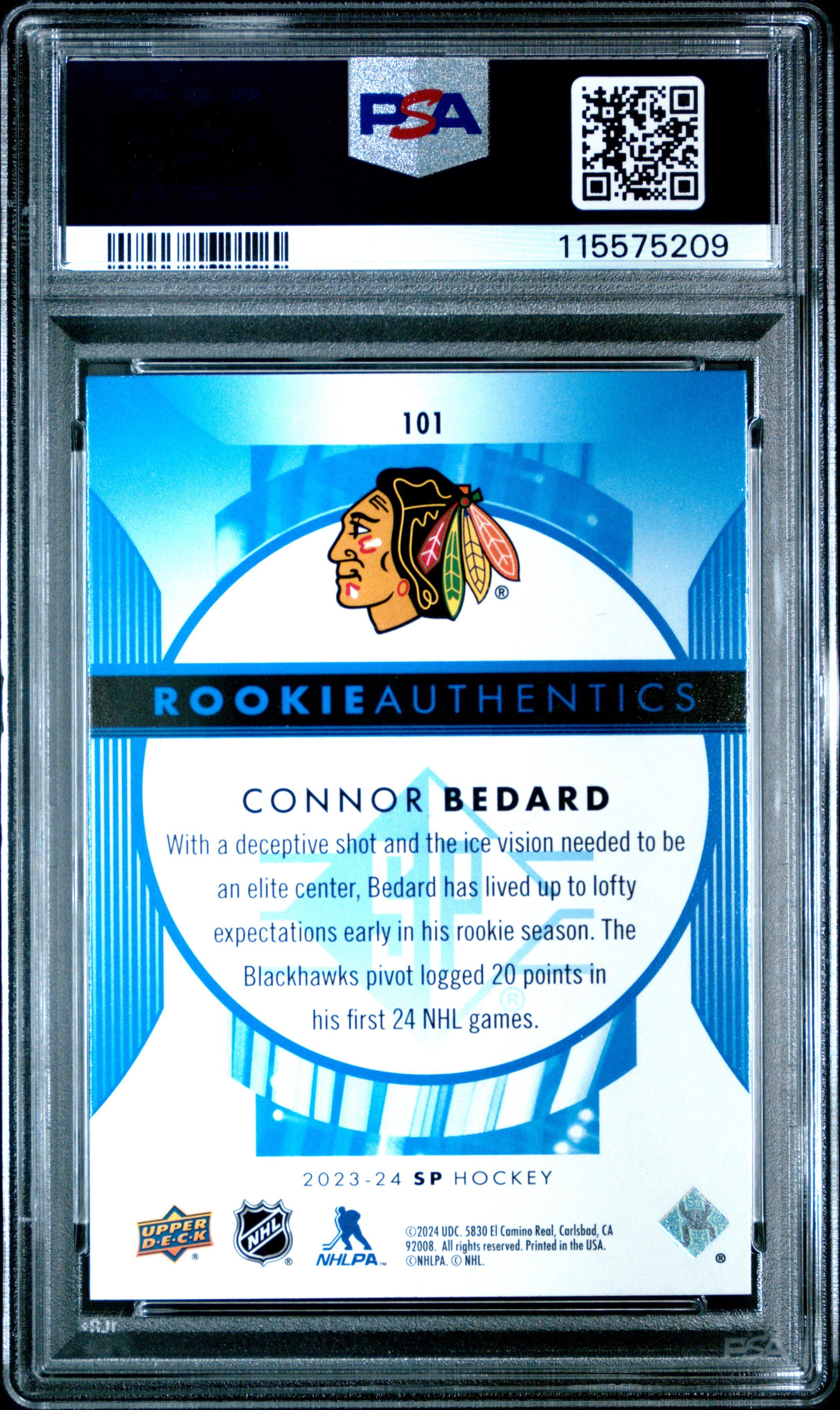 2023 Upper Deck Sp 101 Connor Bedard Blue PSA 10
