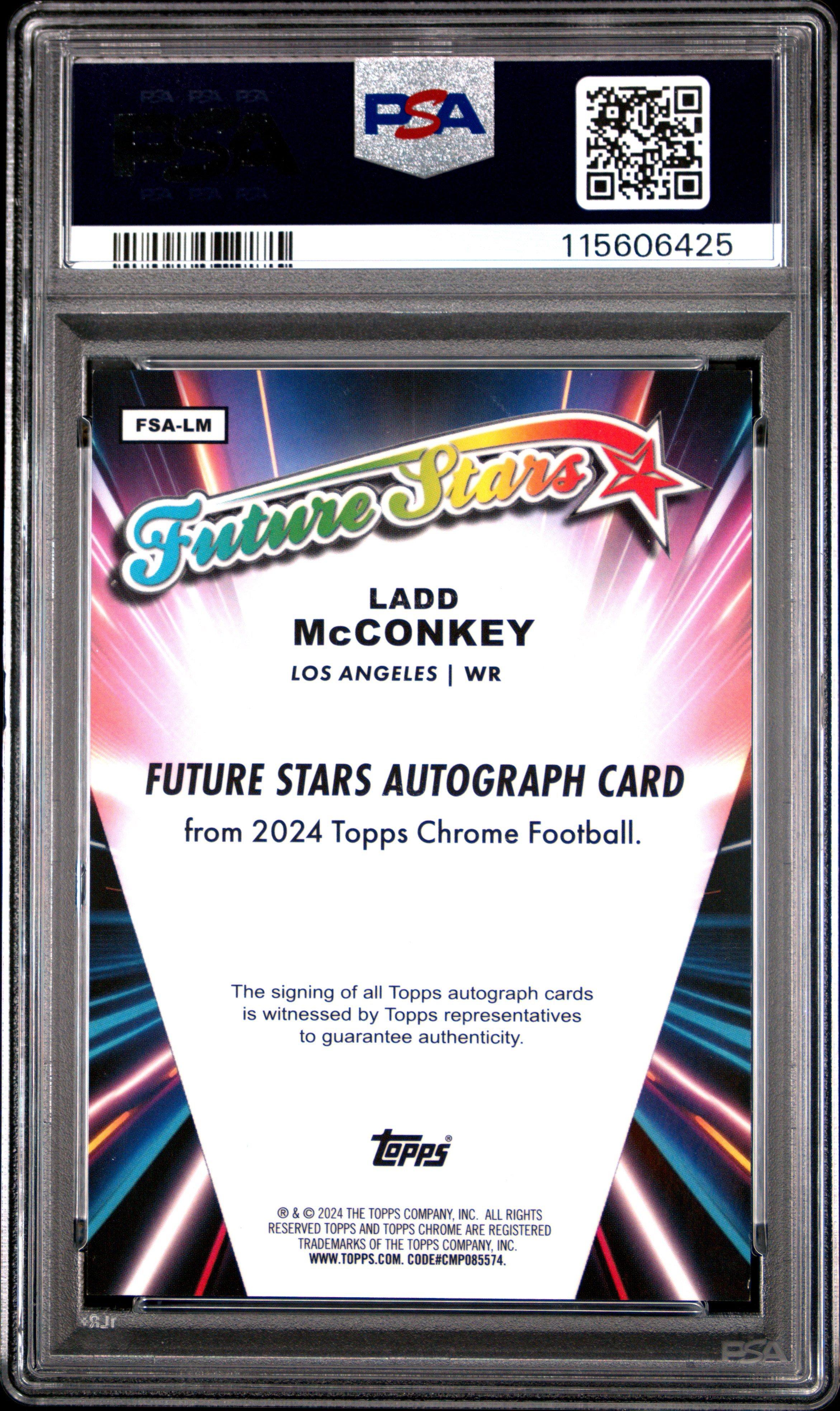 2024 Topps Chrome Future Stars Autographs Fsalm Ladd Mcconkey PSA 9