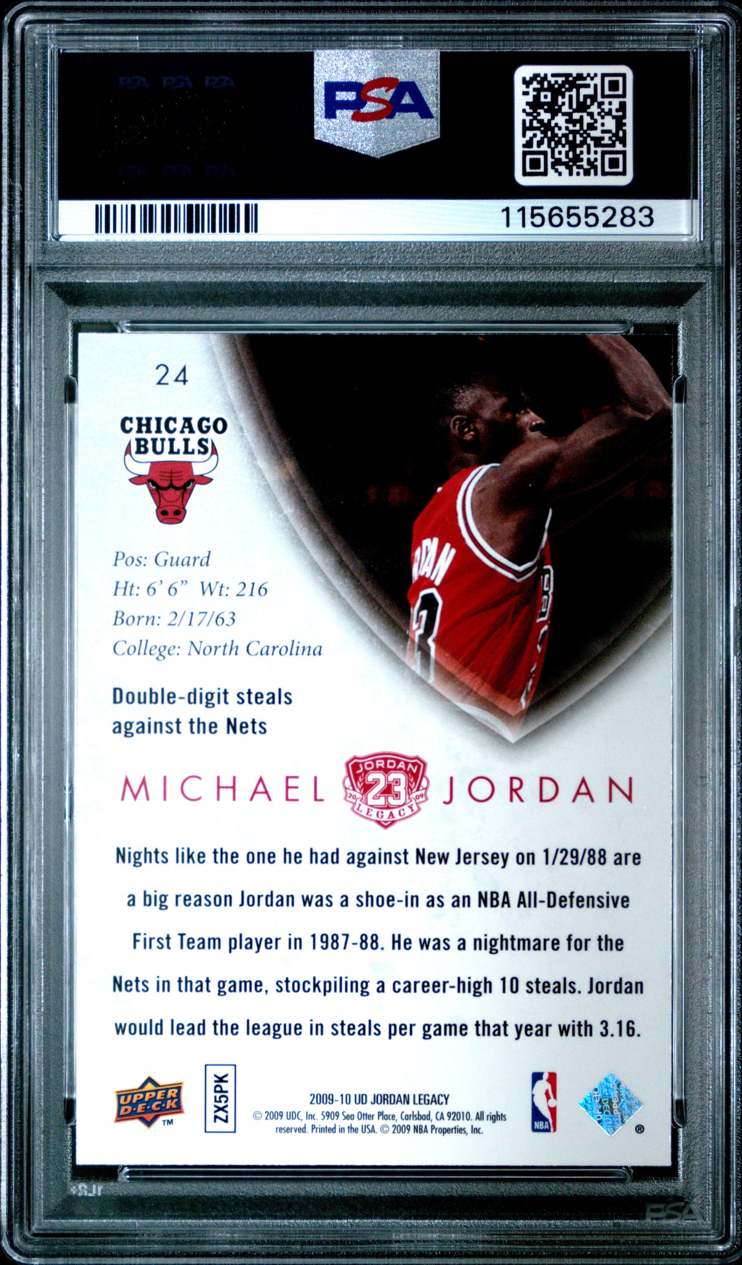 2009 Upper Deck Jordan Legacy Gold 24 Michael Jordan PSA 10 Graded