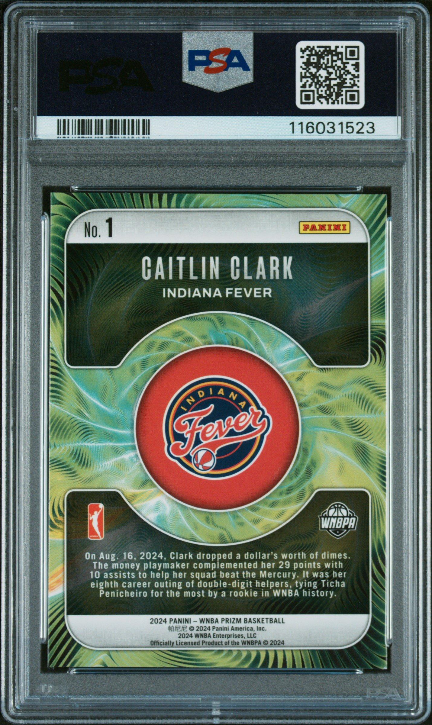 2024 Panini Prizm Wnba Fractal 1 Caitlin Clark PSA 10