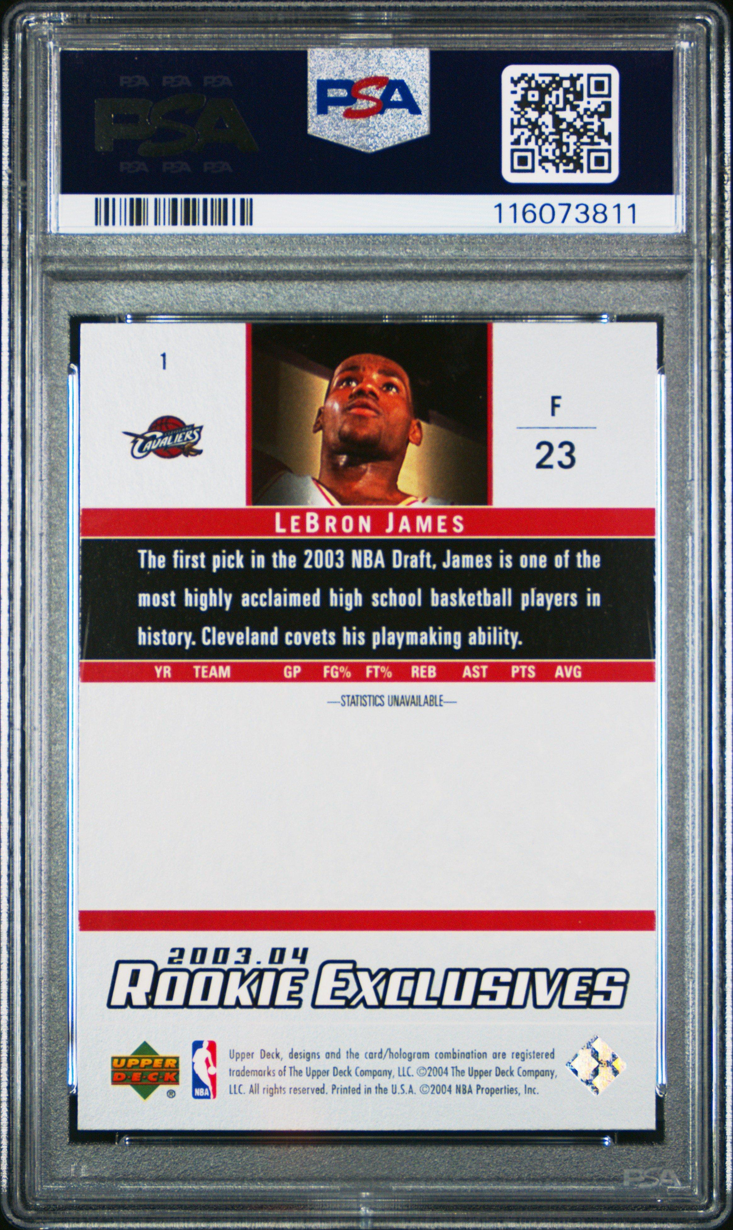 lebron james graded rookie card Set of 2 Graded 10 Gem Mint Upper Deck Lebron James Rookie Cards | 03 Ready  or Not(wcg Graded) & 04 Naxcom Exclusive Promo(psa Graded)
