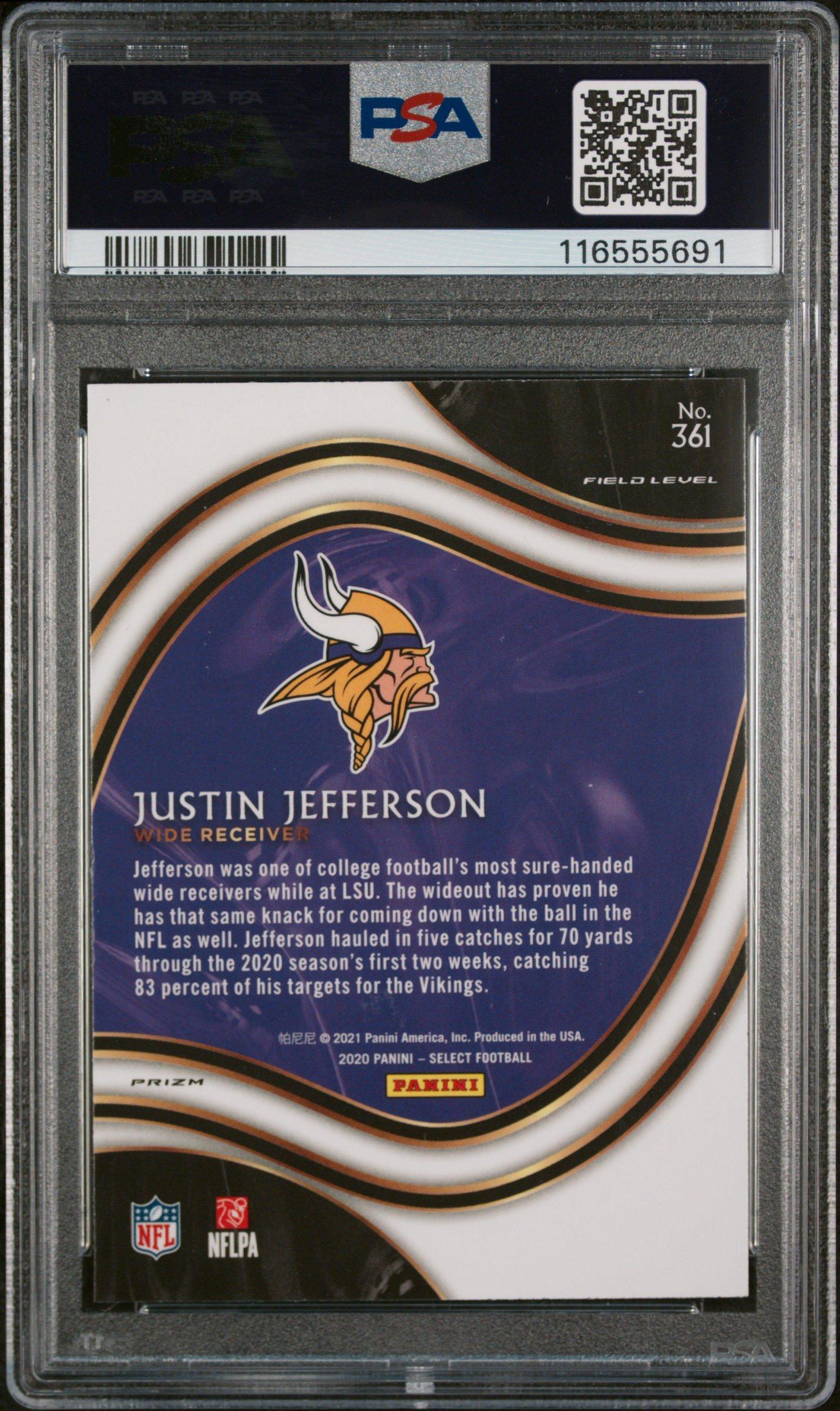 2020 Panini Select Justin Jefferson Silver Prizm PSA 9