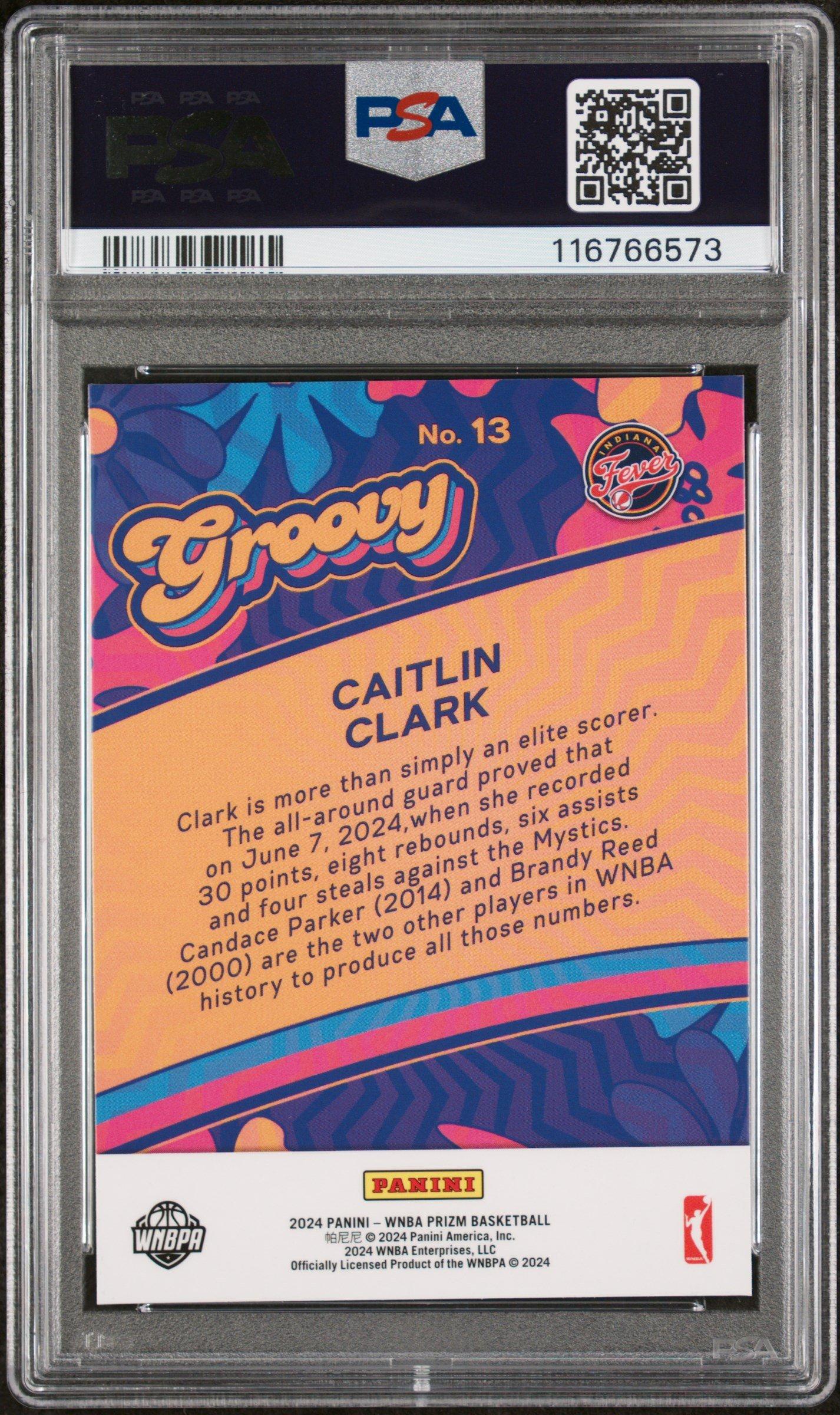 2024 Panini Prizm Wnba Groovy 13 Caitlin Clark PSA 9