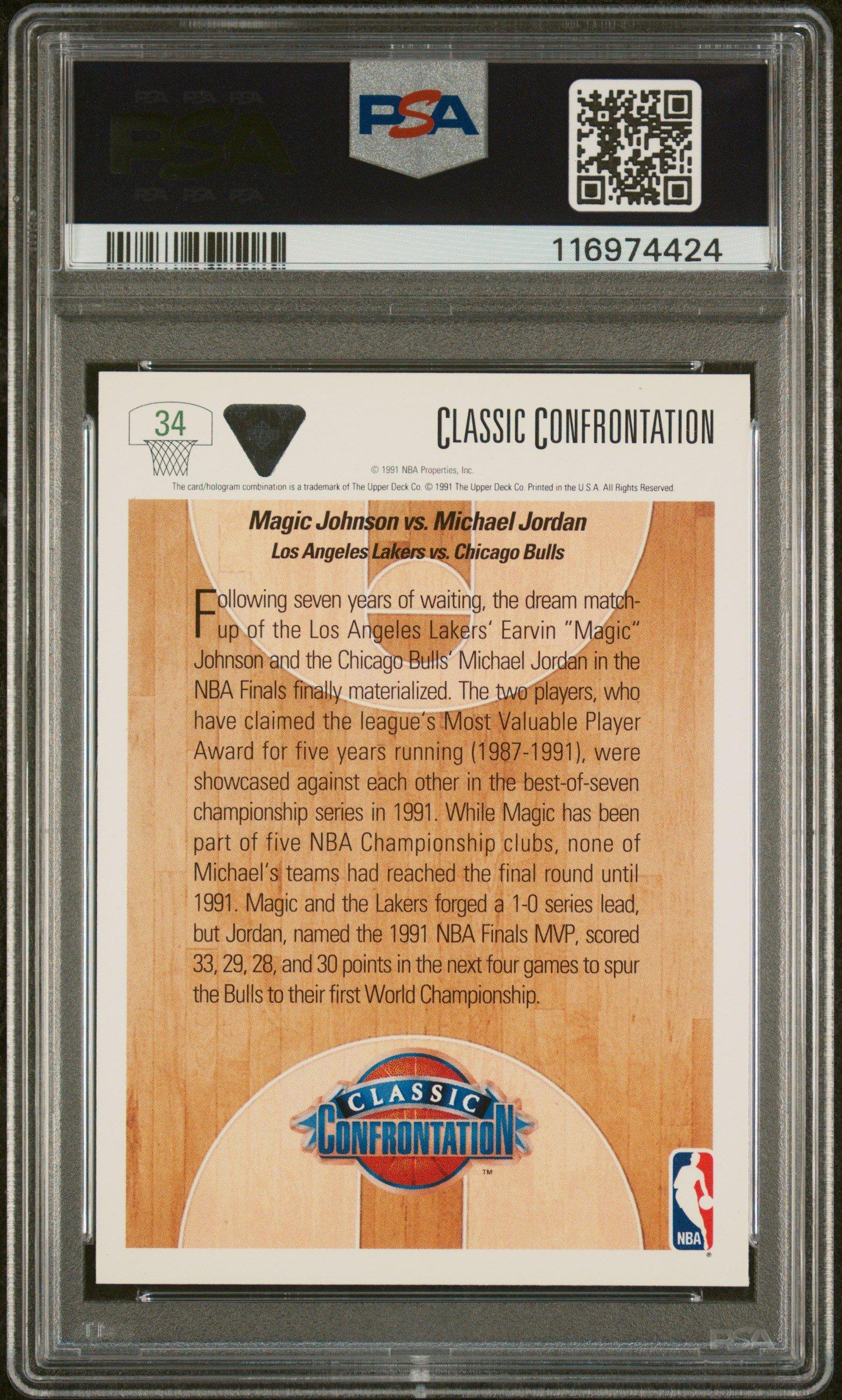 1991 Upper Deck 34 Magic Vs. Jordan PSA