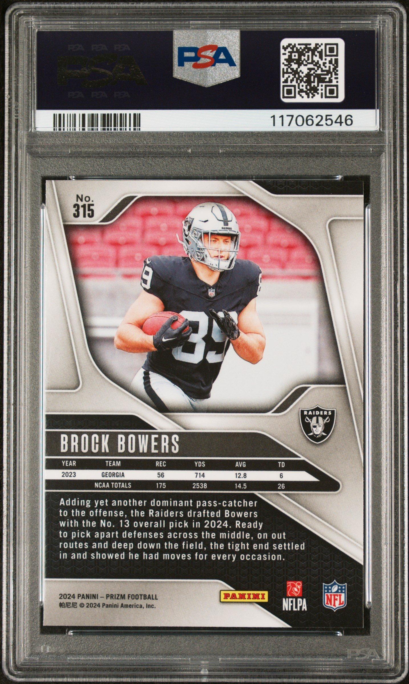 2024 Panini Prizm 315 Brock Bowers PSA