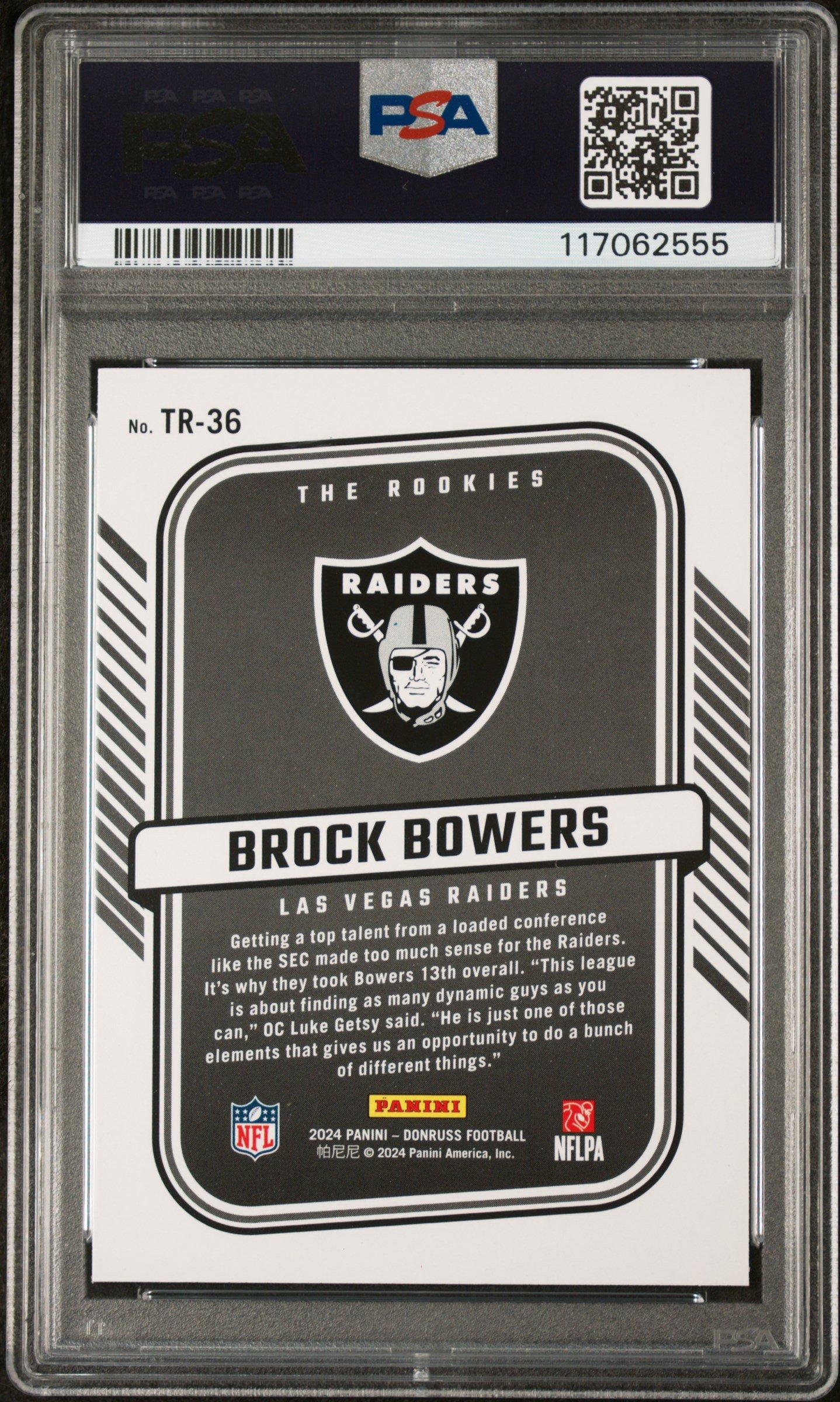 2024 Panini Donruss The Rookies Tr36 Brock Bowers PSA 9